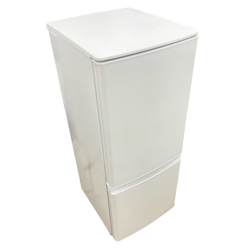 146L 2ドア冷蔵庫 三菱電機 MR-P15G-W 2021年製 自動霜取りファン式 マットホワイト 一人暮らし 単身用