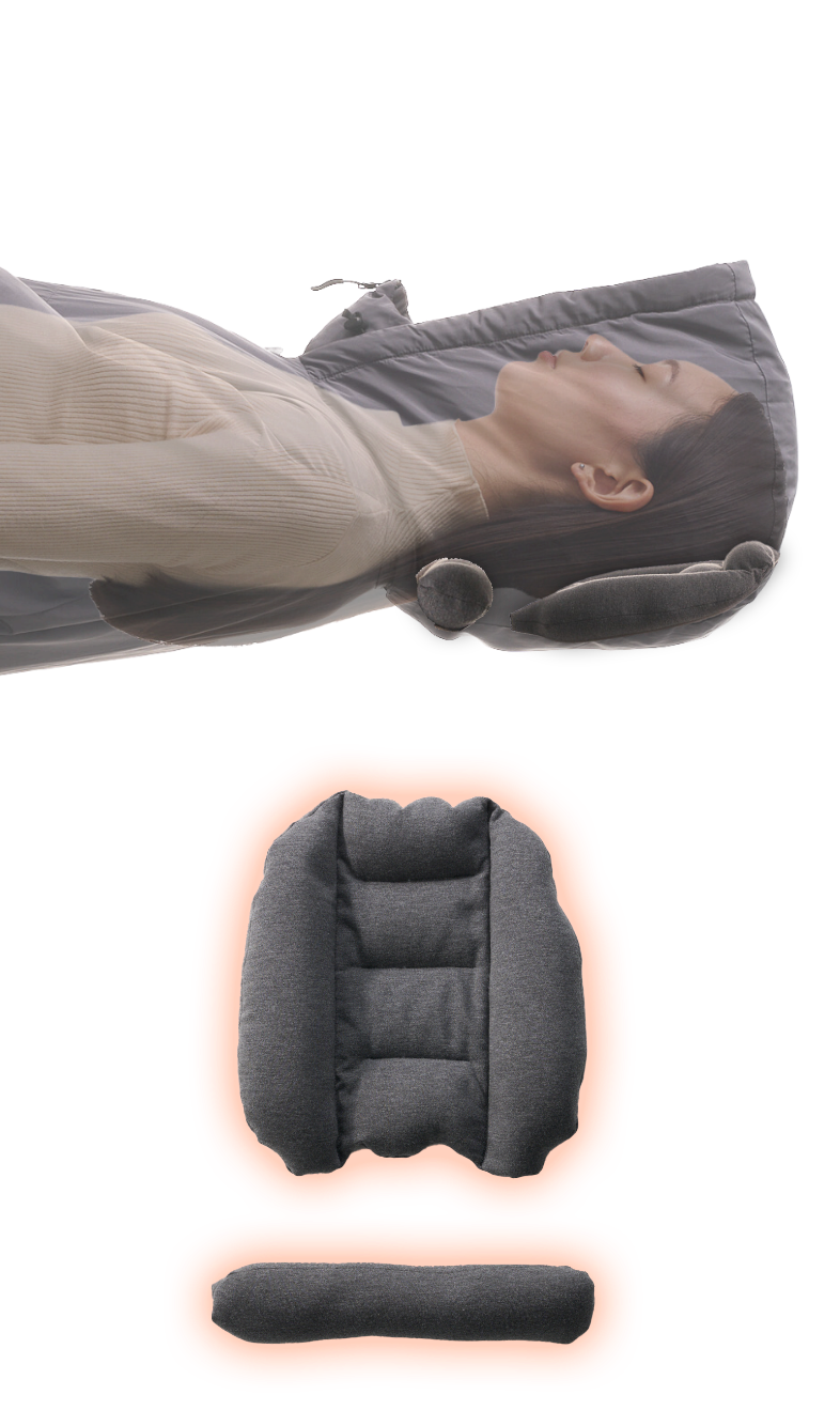 フードにインナーピローを内蔵