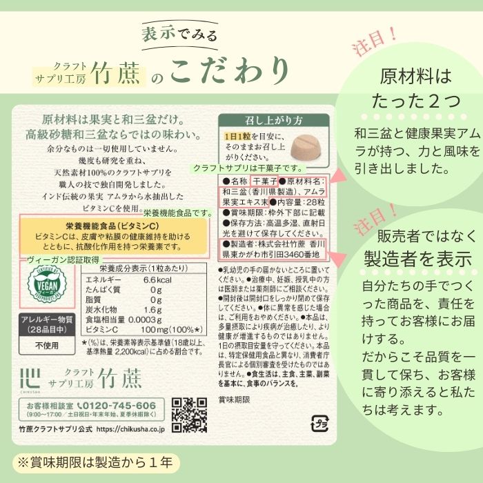 クラフトサプリ天然ビタミンＣ 内容量: 28粒