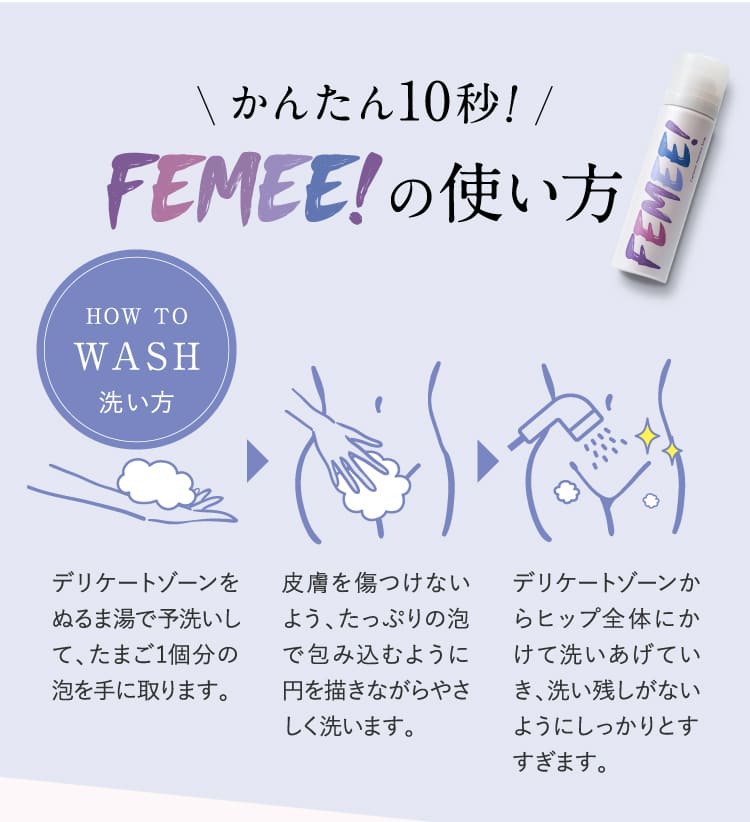 かんたん10秒！FEMEE!の使い方