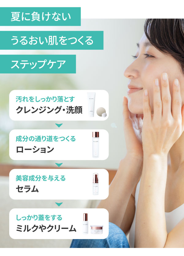 夏に負けないうるおい肌をつくるステップケア
