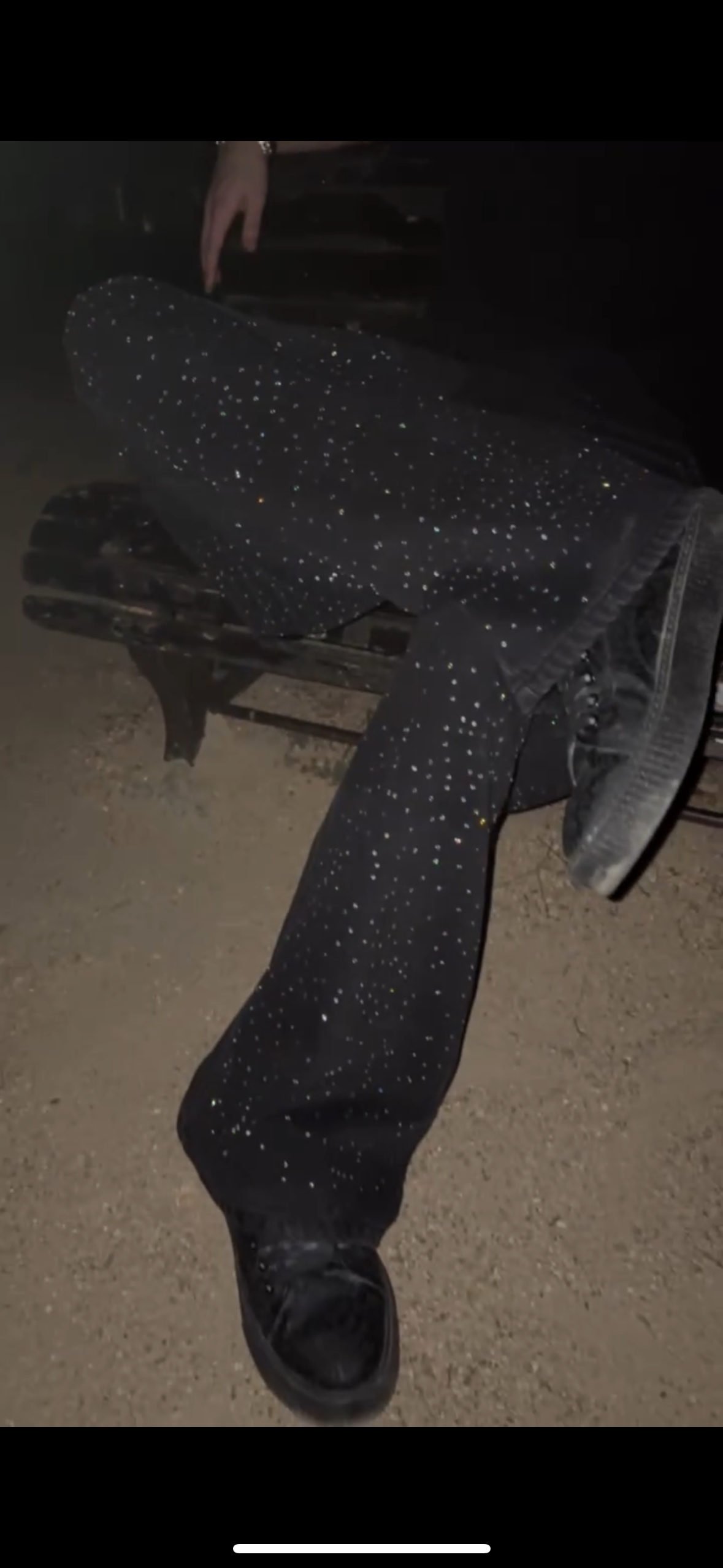 ラメ付きジーンズ