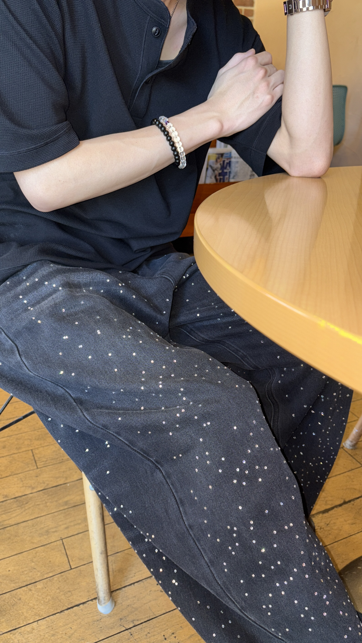 ラメ付きジーンズ