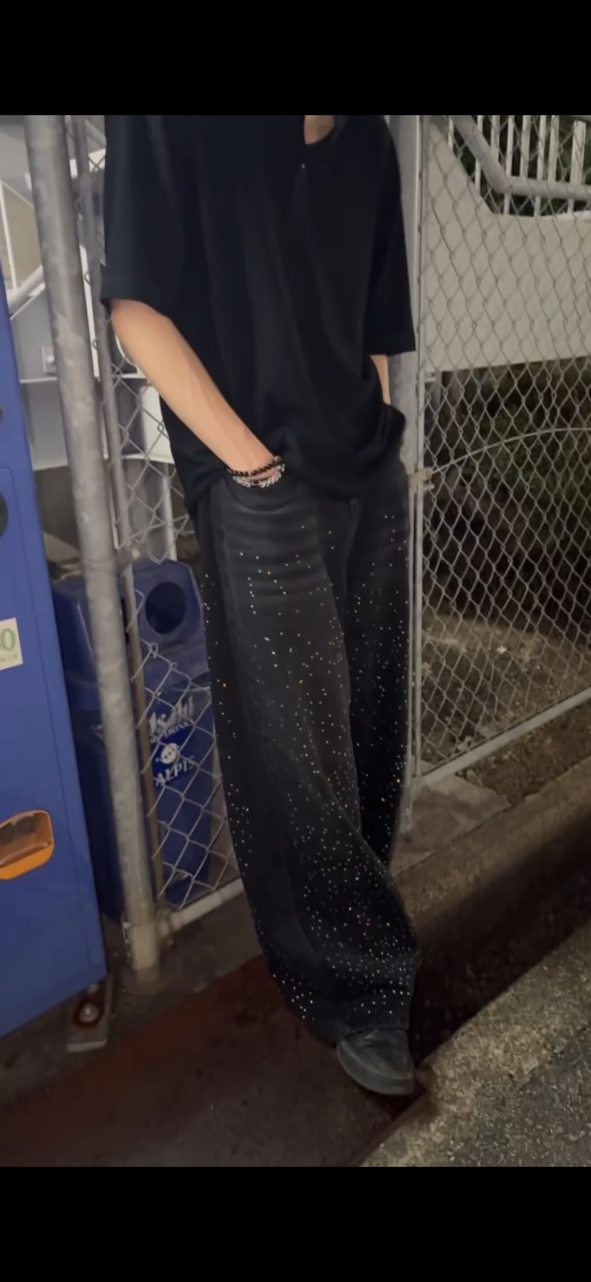 ラメ付きジーンズ