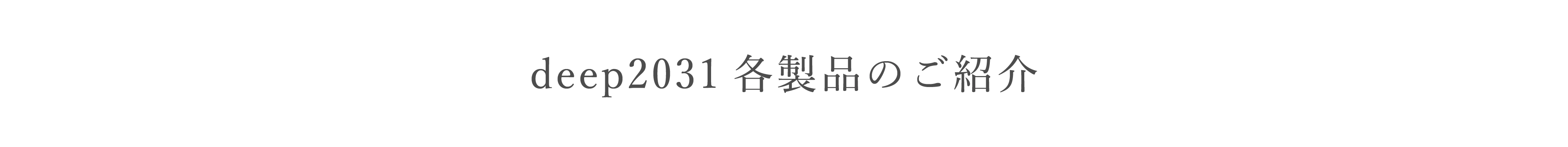 deep2031各製品のご紹介