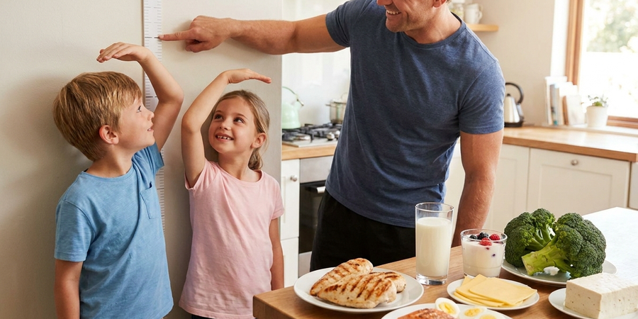 子供の身長を伸ばす食事法：タンパク質と栄養の秘密 - アイキャッチ画像