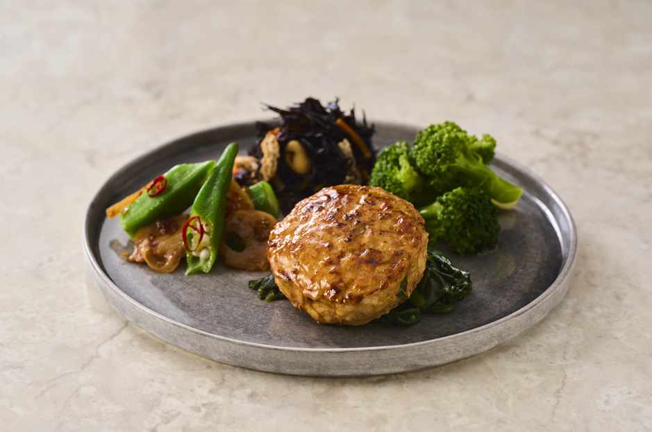 香ばしつくねの照り焼きと蓮根の甘辛生姜餡