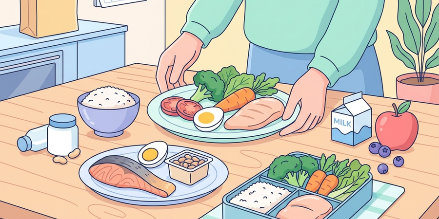 一人暮らしの食事管理：タンパク質と栄養バランスの極意 - アイキャッチ画像