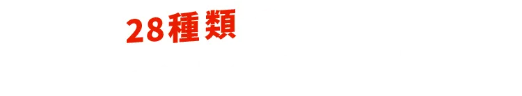 28種類の幅広いジャンルのメニューで