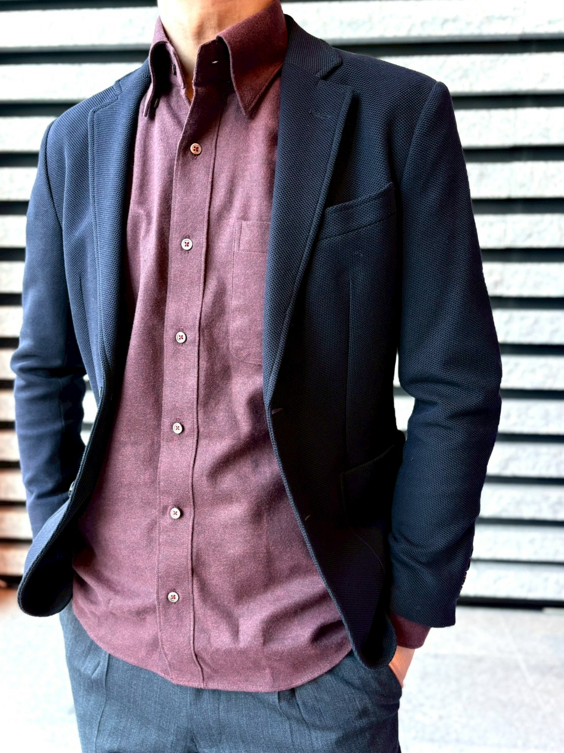 【ブラッシュドコットン LL】ビジネスカジュアルシャツ長袖 N325123