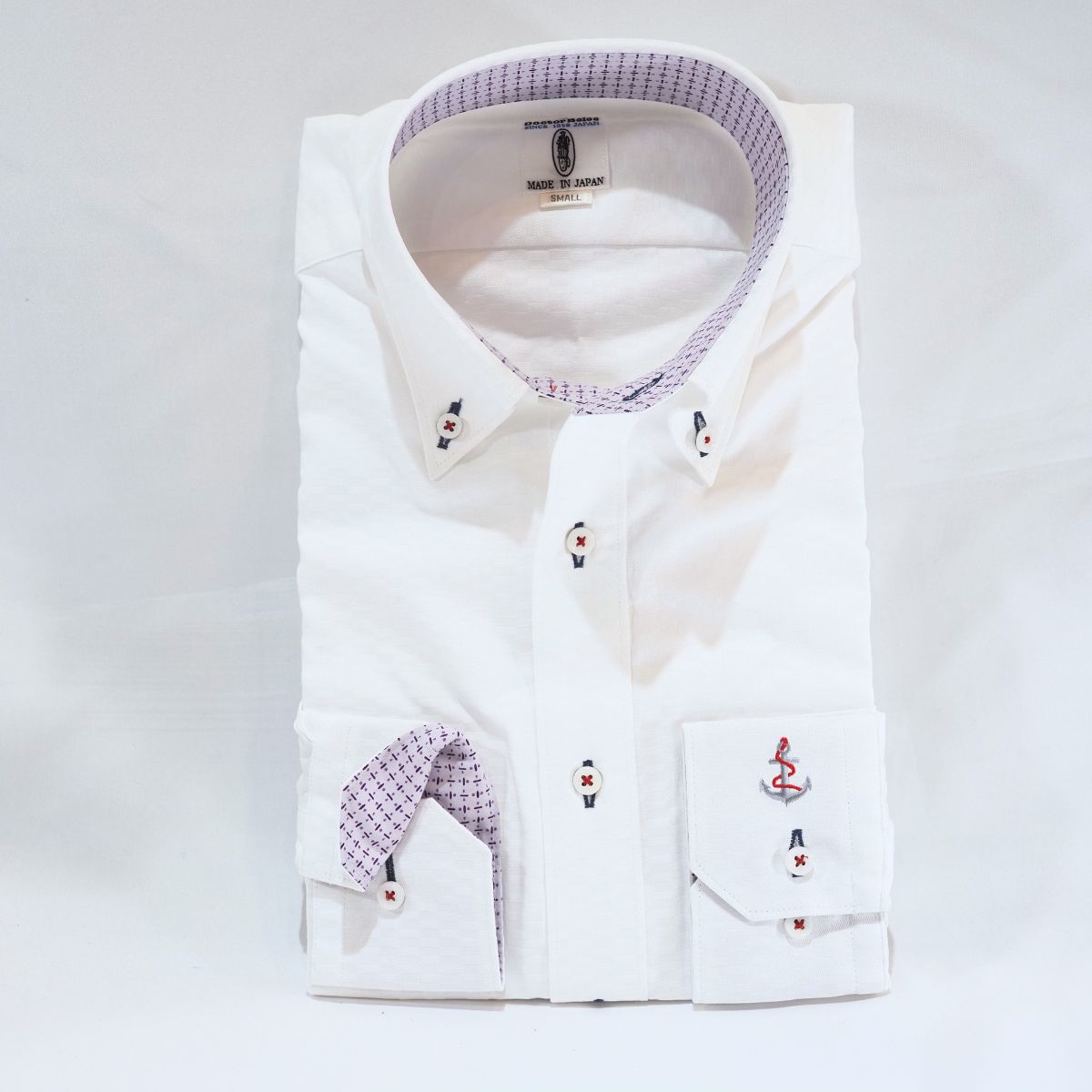 【長袖 S】左カフスイカリ刺繍シャツ