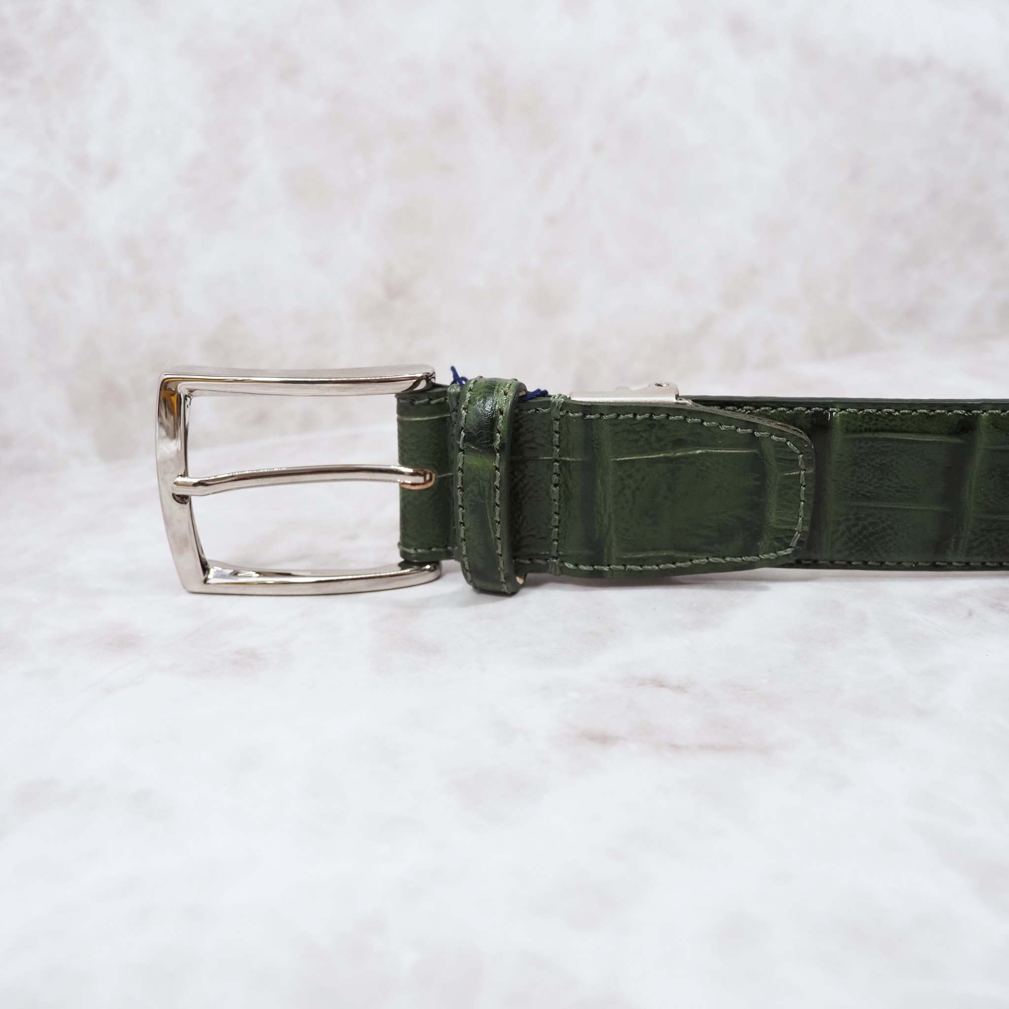 イタリア製 本牛革ベルト【グリーン】