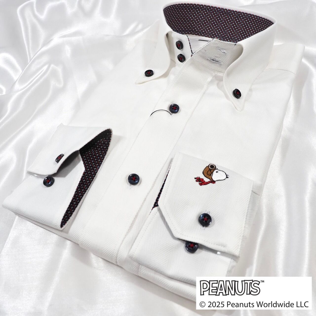 【PEANUTS】スヌーピー刺繍限定ワイシャツ　【S】