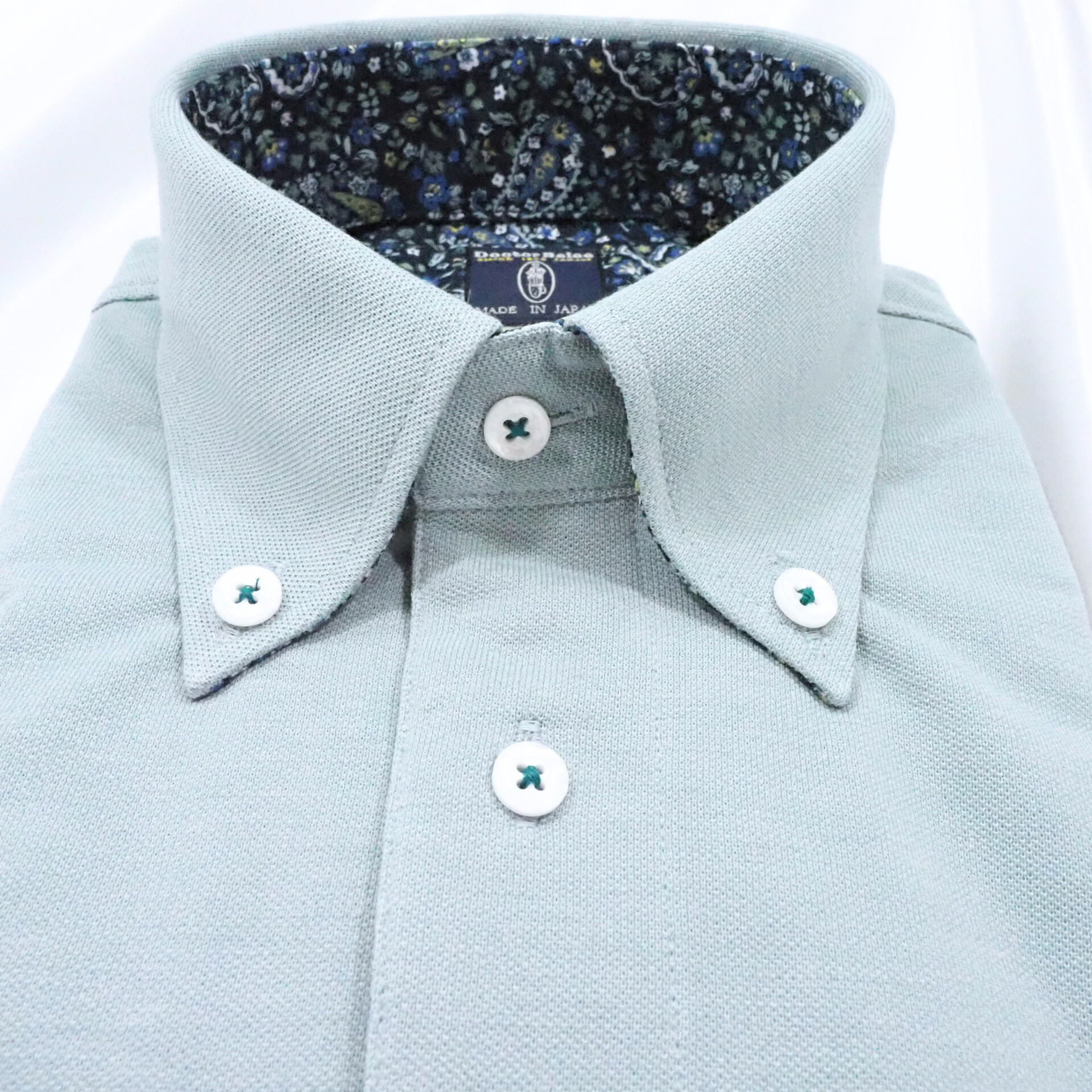 【半袖 L】ニットポロシャツ　324983-1　パールグリーン