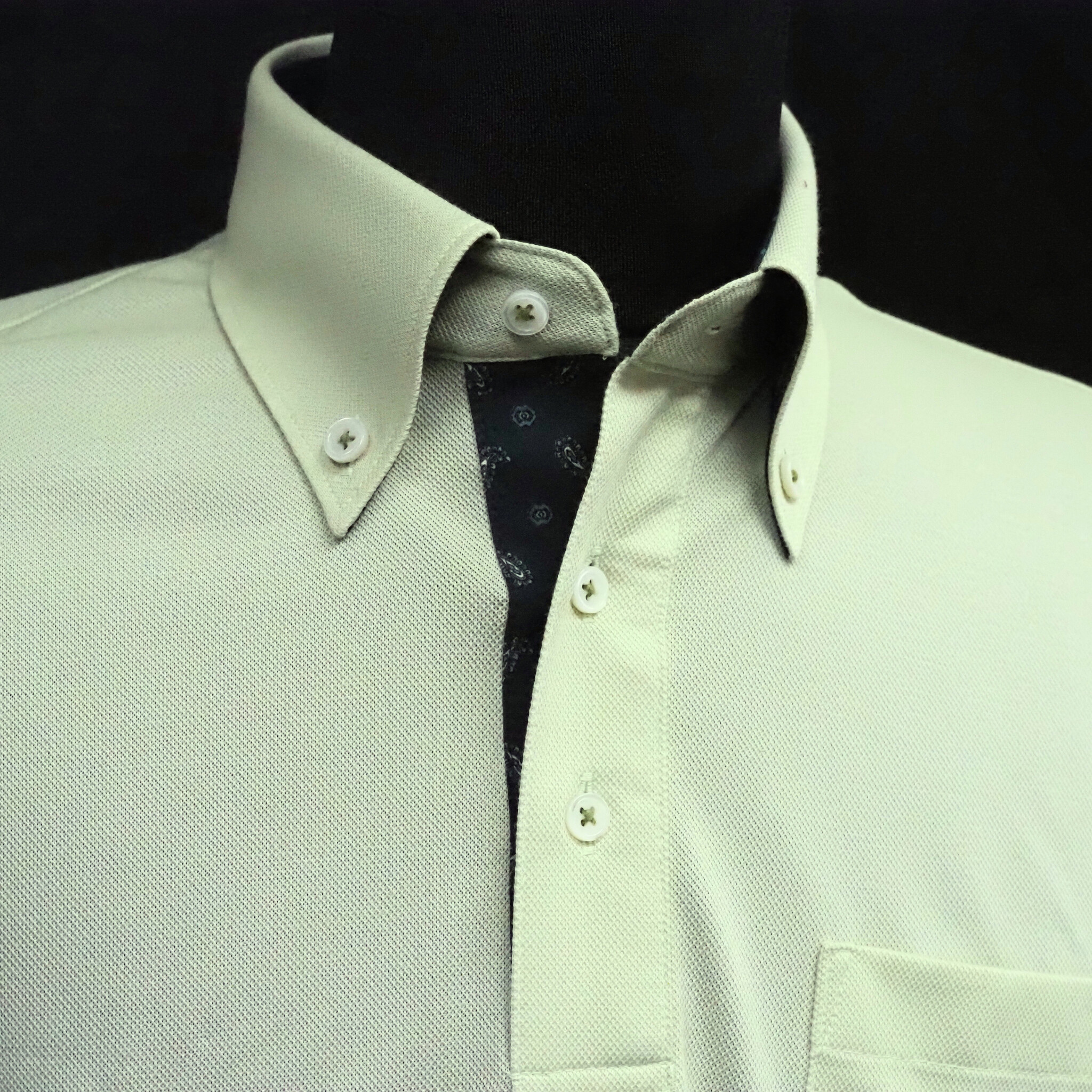 【半袖 L】ニットポロシャツ　324987-2　ライトグリーン