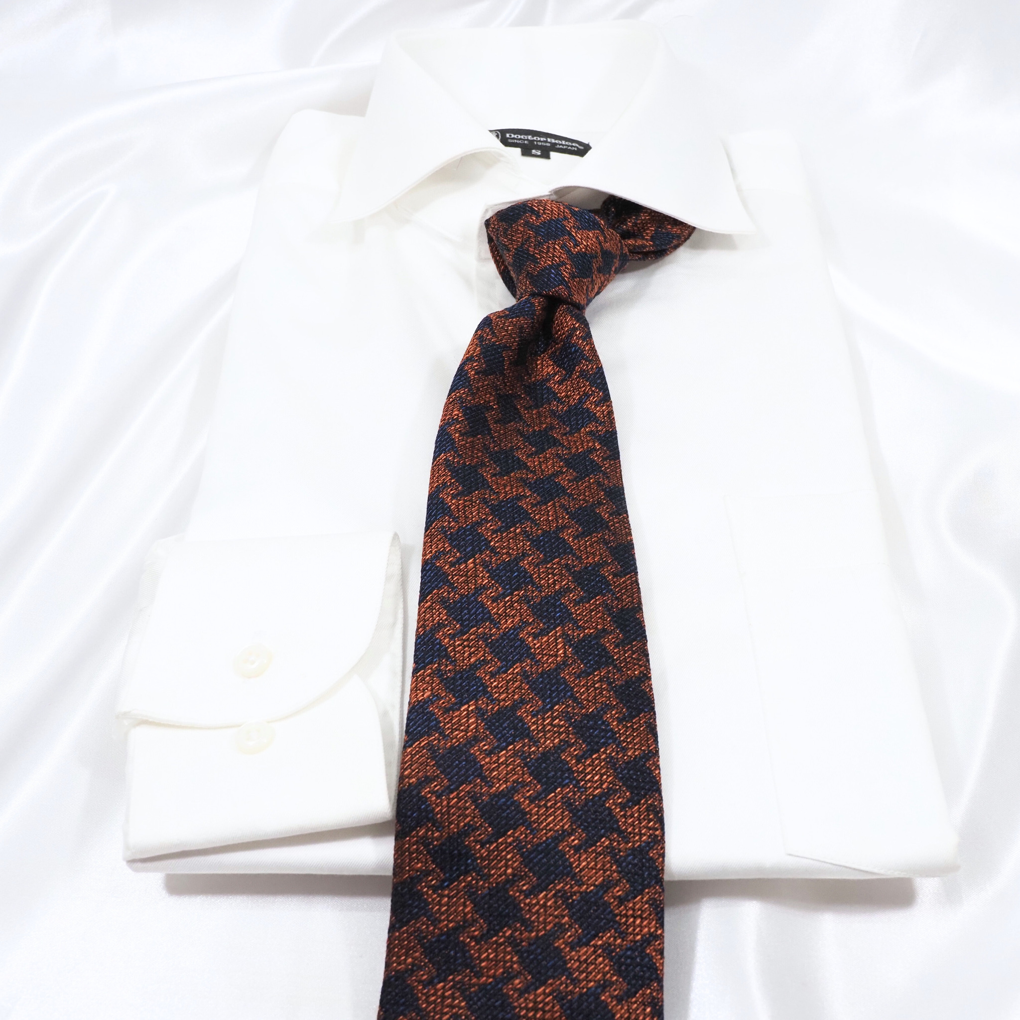 ブルーネームタイ コットン・ウール混