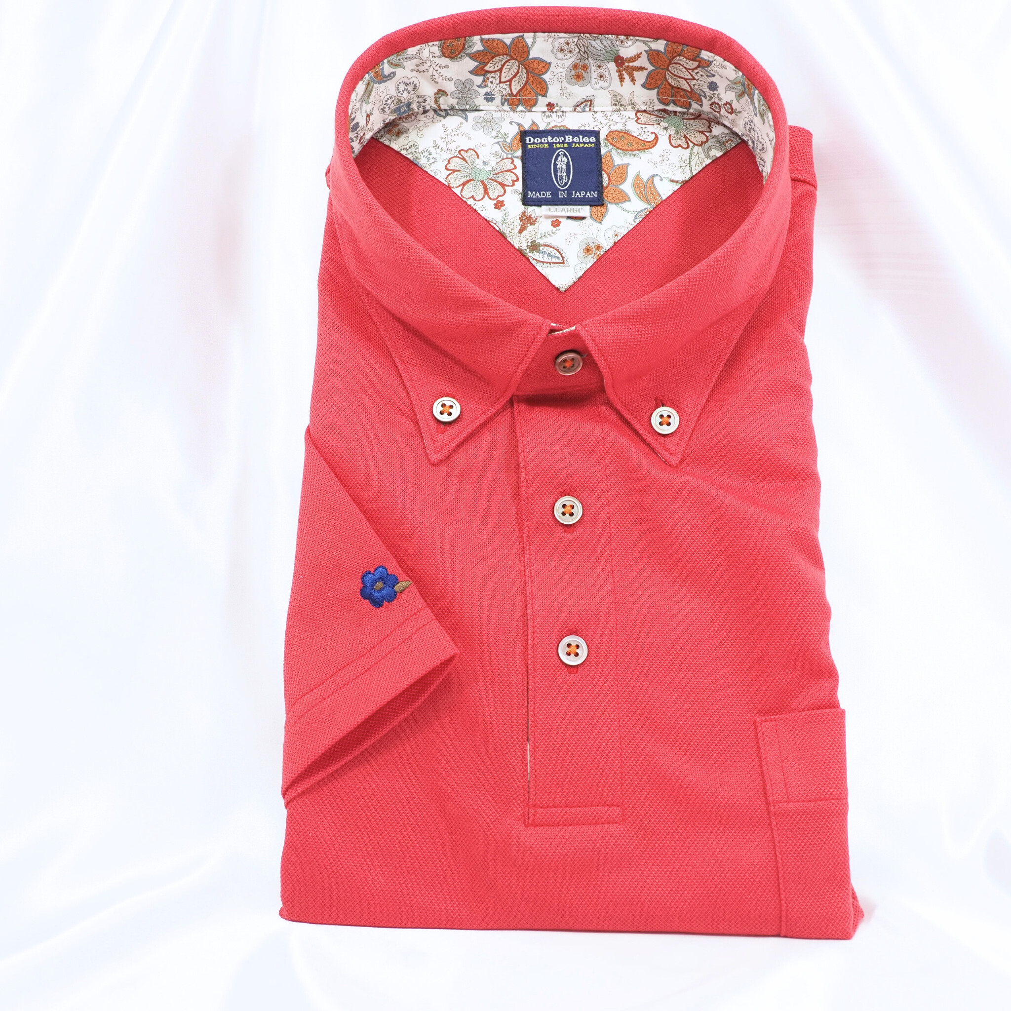 【半袖 LL】ニットポロシャツ 323961-2 レッド