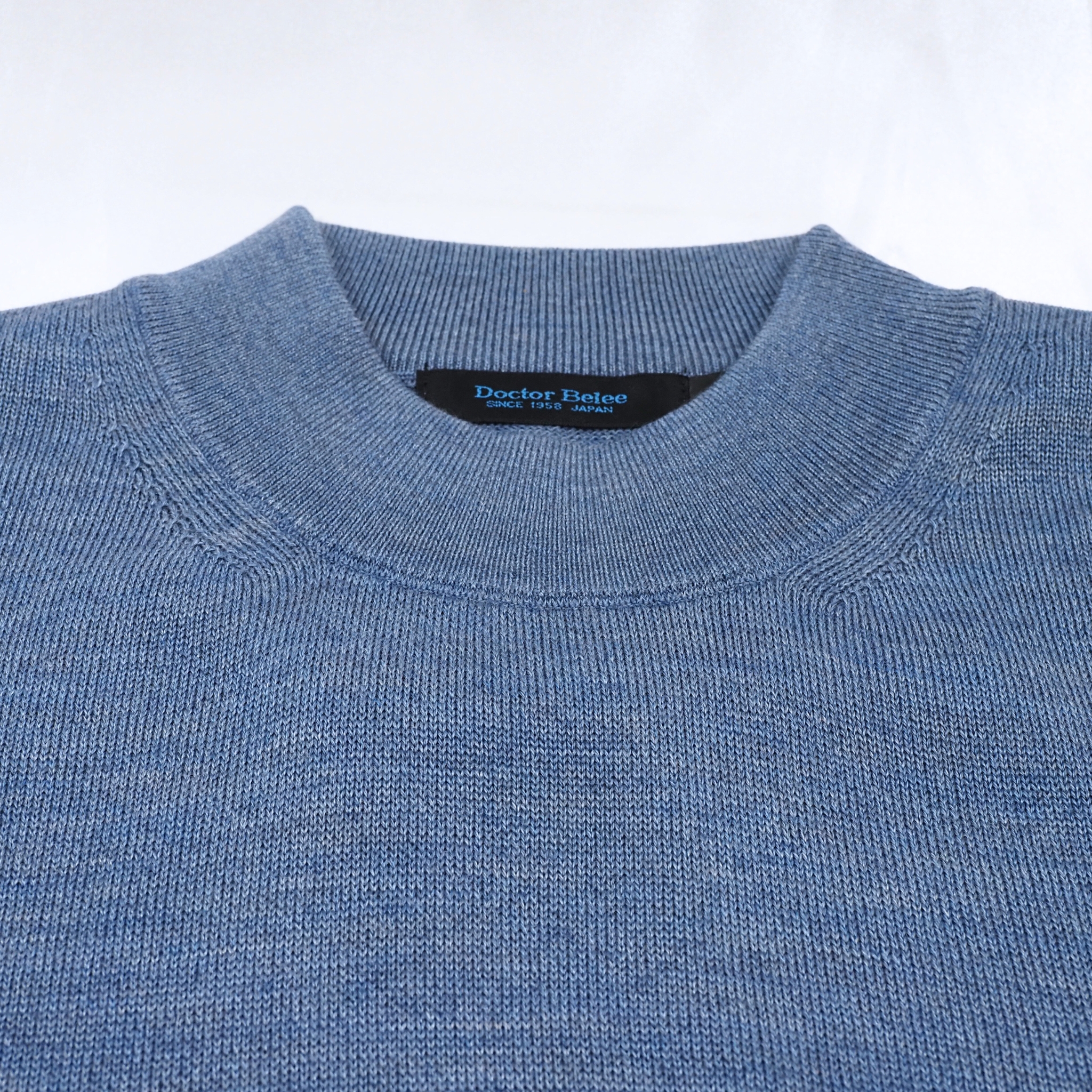 【オリジナルモックネックニット Mサイズ】ブルーグレー KN5101-25DB-4