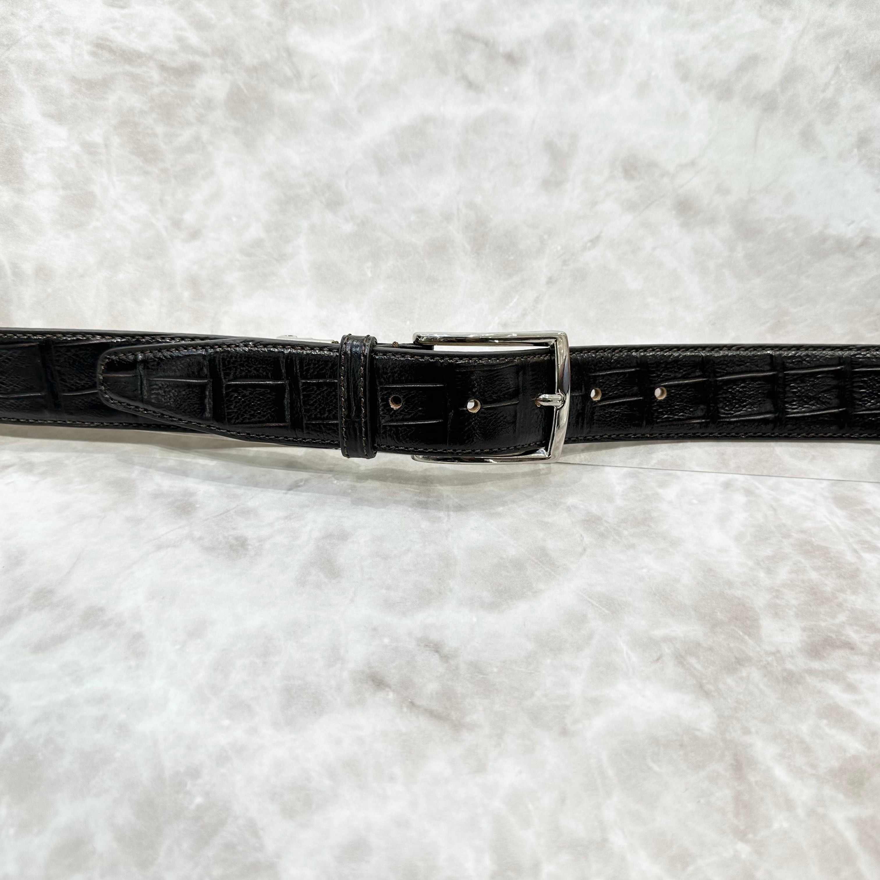 イタリア製 本牛革ベルト【ダークブラウン】