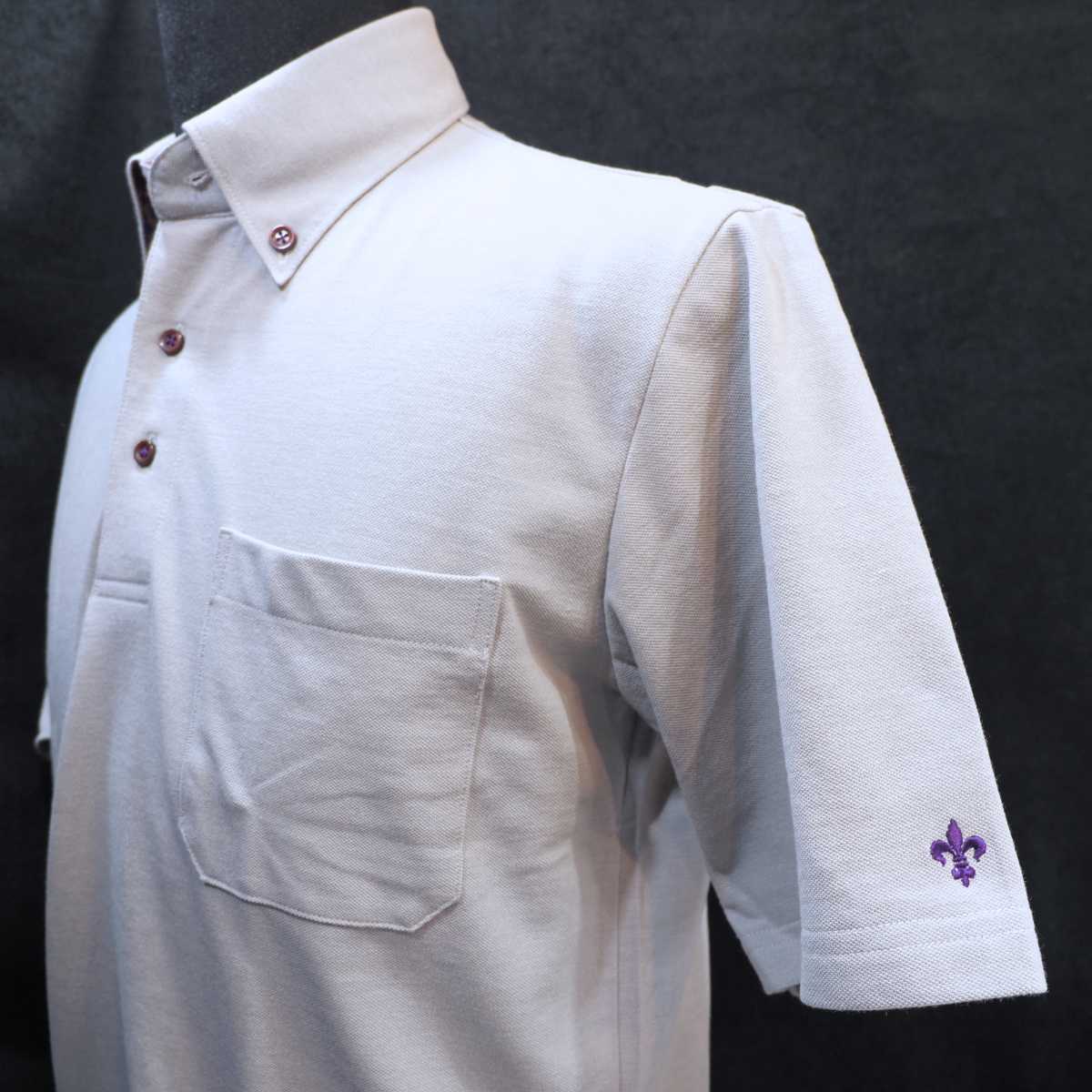 【半袖 3L】ニットポロシャツ　N326112-1   ライトグレー