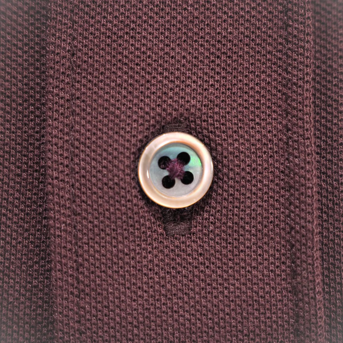 ボルドーイカリ刺繍 カジュアル七分袖シャツ｜ワイン・Lレギュラー