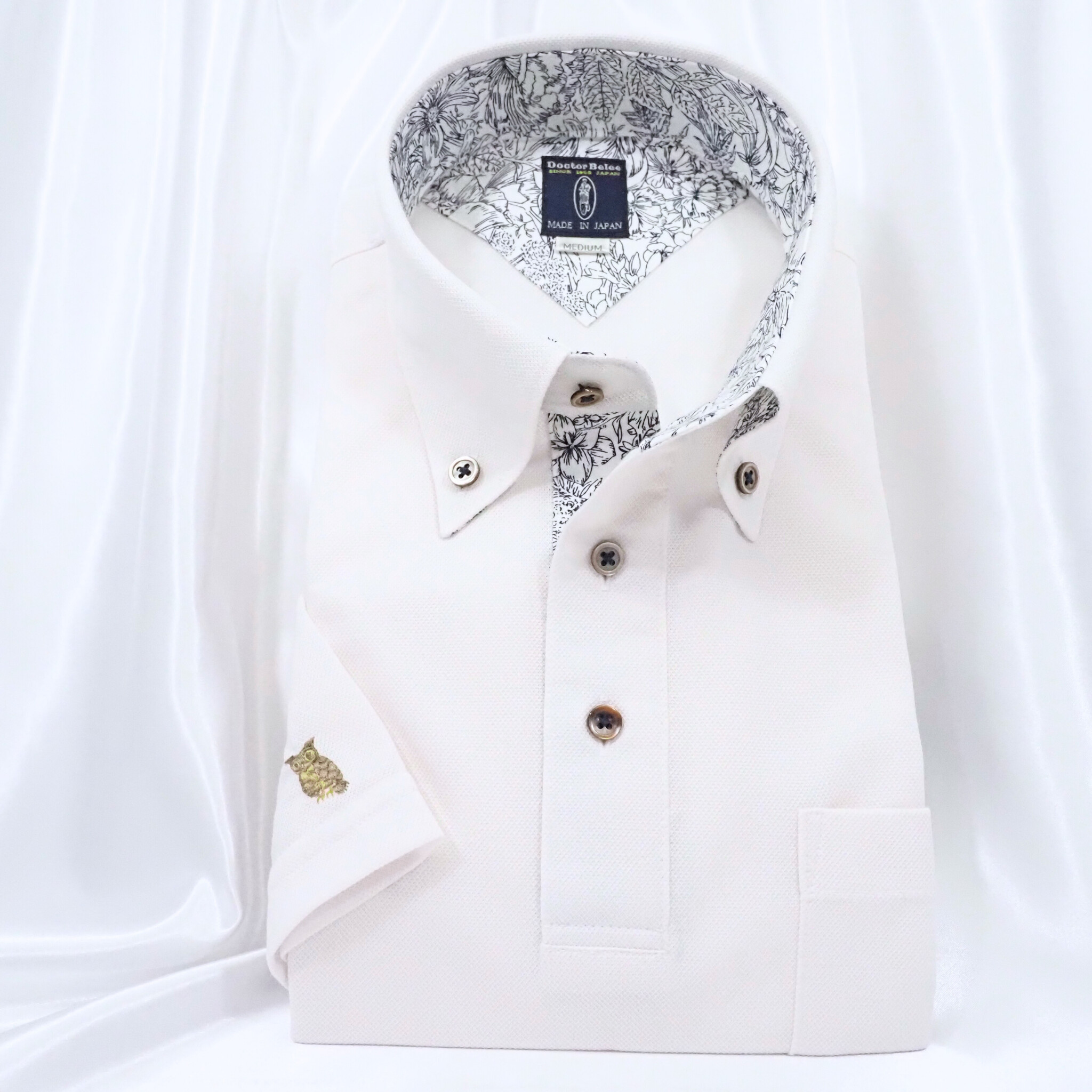 【半袖 L】ニットポロシャツ　324986-1　オフベージュ