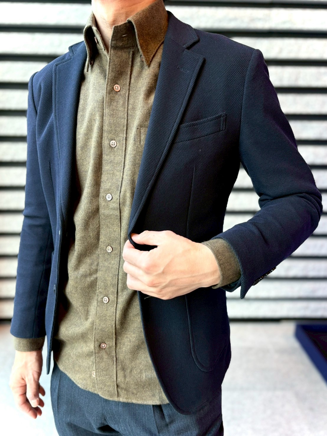 【ブラッシュドコットン LL】ビジネスカジュアルシャツ長袖 N325122