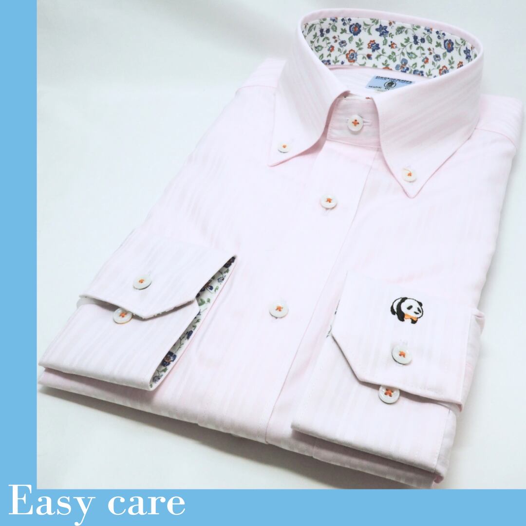 【長袖 LL】Easy care左カフスパンダ刺繍シャツ