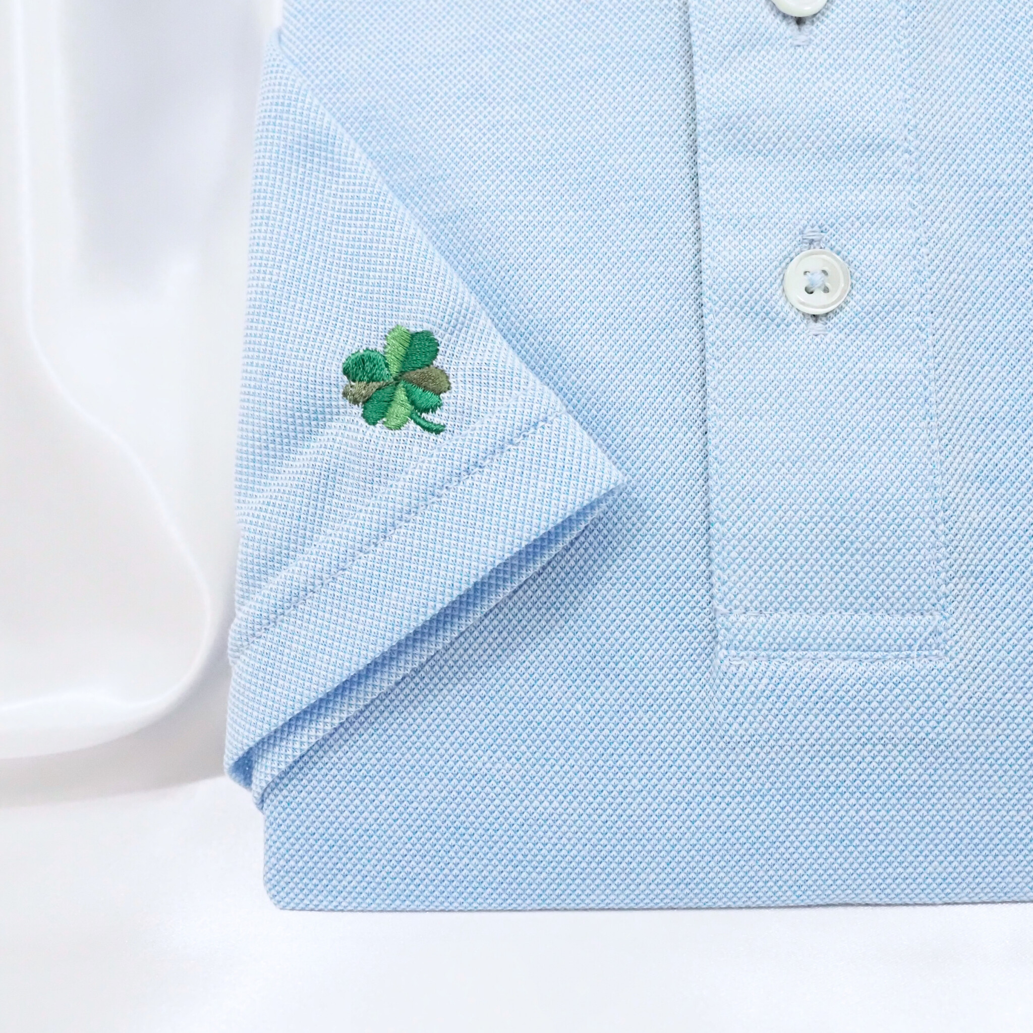 【半袖 L】ニットポロシャツ　324987-1　モクスカイ