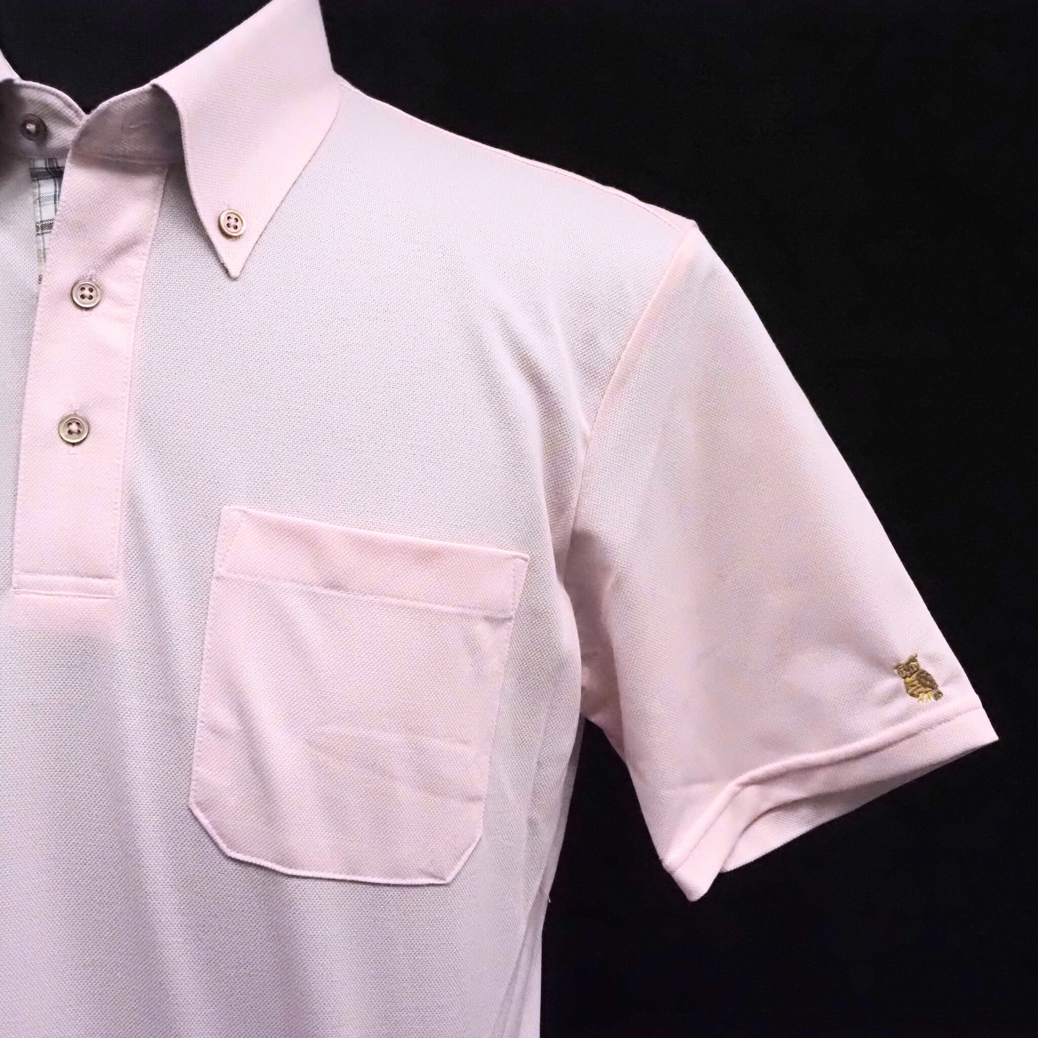 【半袖 L】ニットポロシャツ　324986-2　ピンク