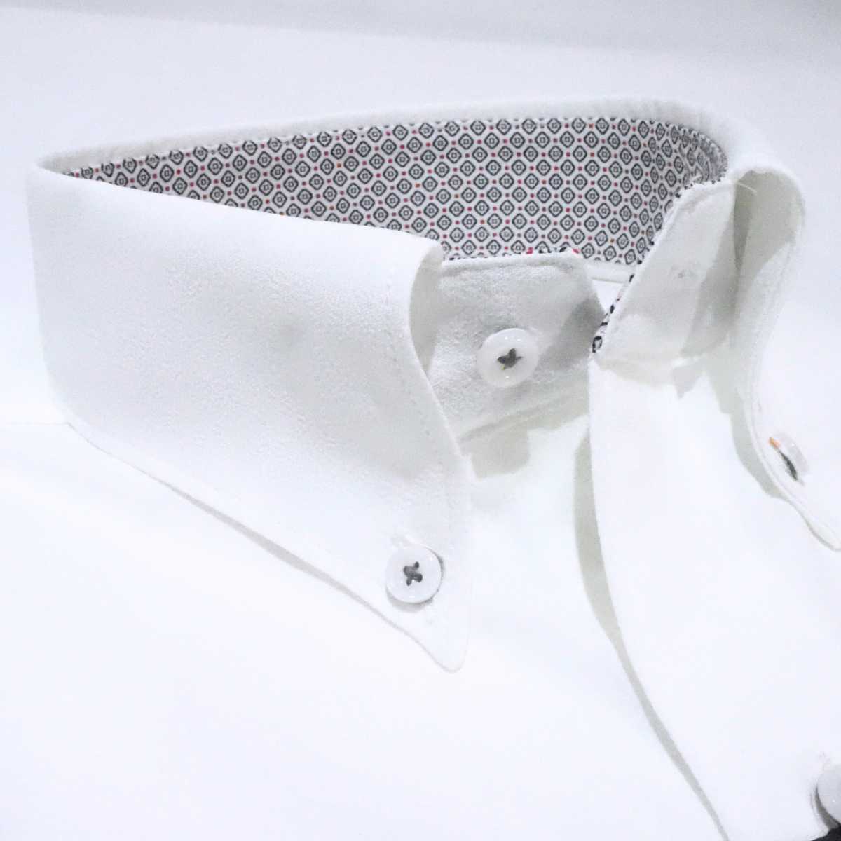 【メランジポリ M】ビジネスカジュアルシャツ長袖　N326105-1