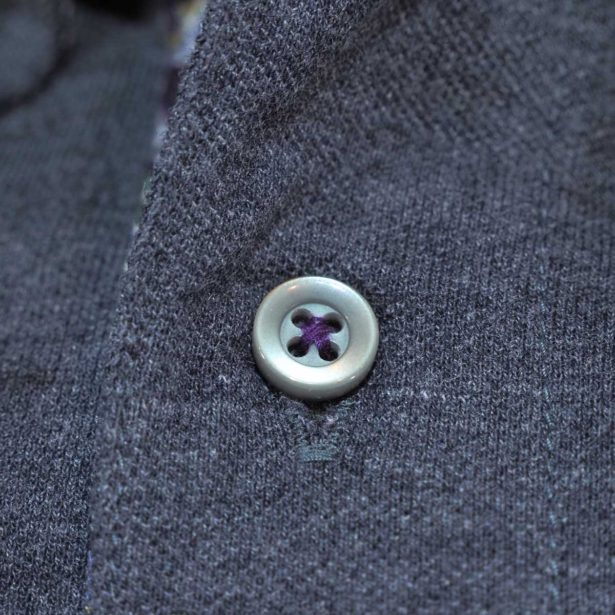 【半袖 L】ニットポロシャツ　N326112-2   インディゴ