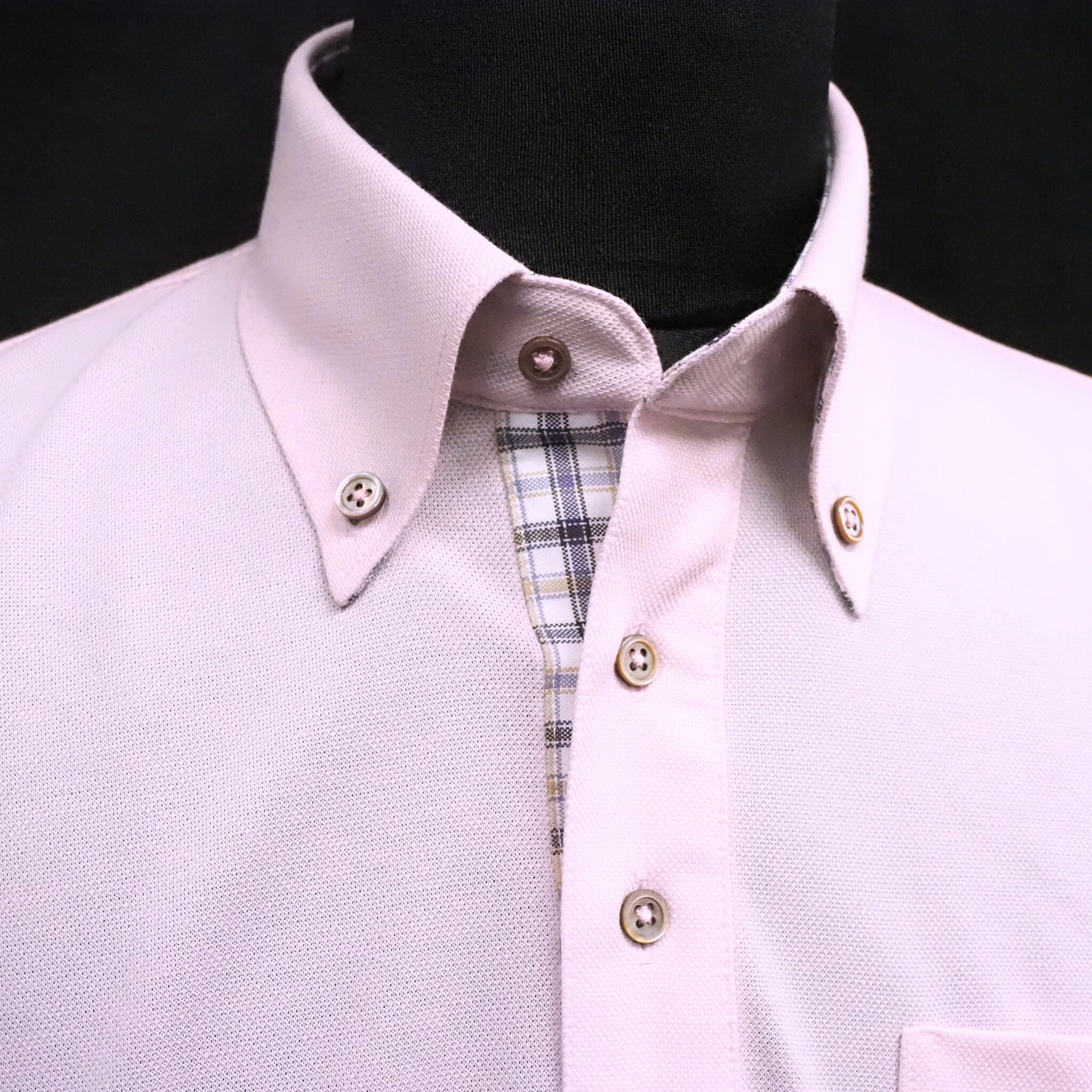 【半袖 L】ニットポロシャツ　324986-2　ピンク