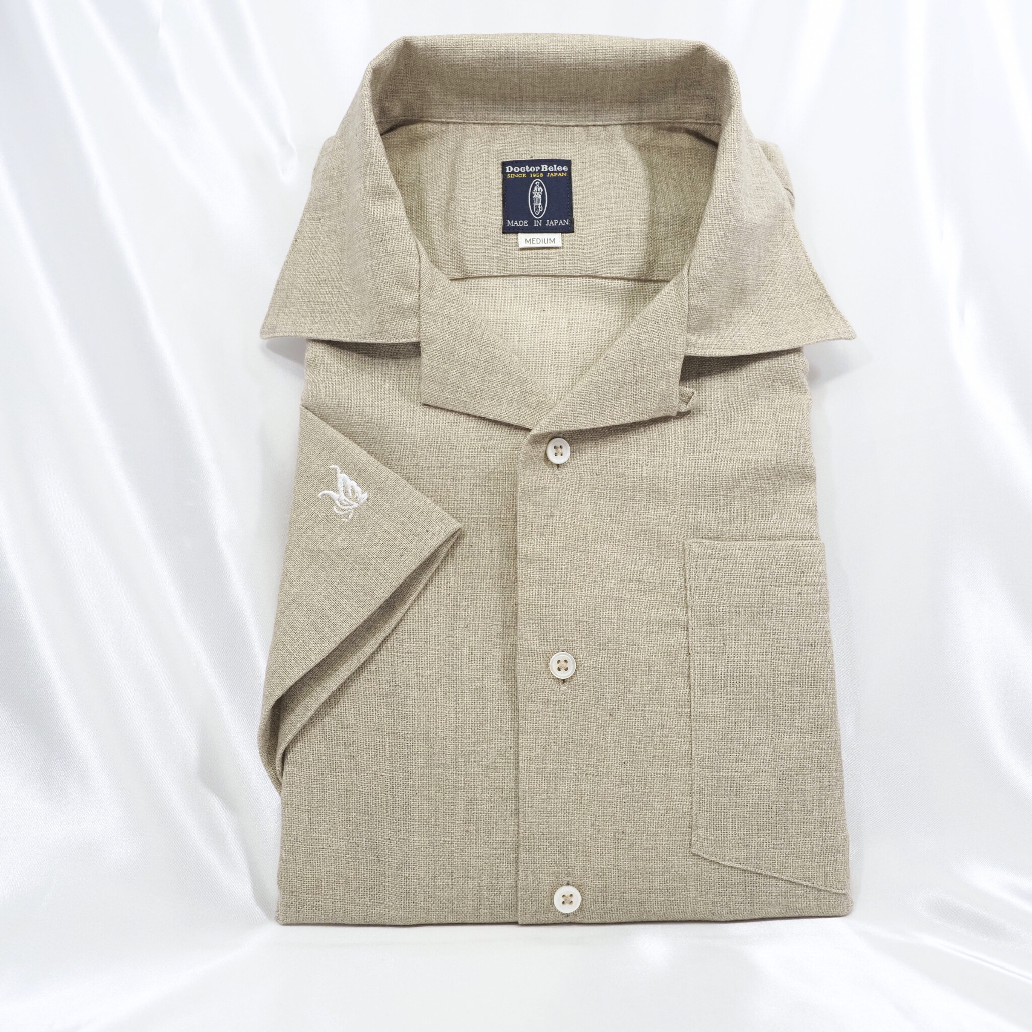 【開襟シャツ 半袖 3L】 N325103 クリーム