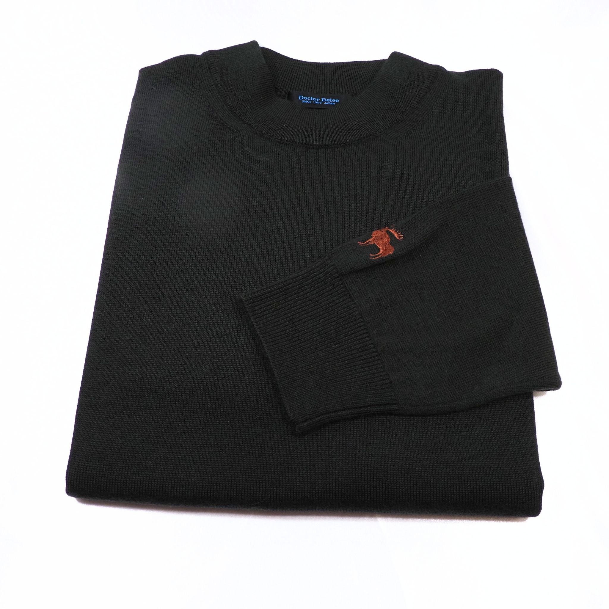 【オリジナルモックネックニット Lサイズ】ブラック KN5101-25DB-1