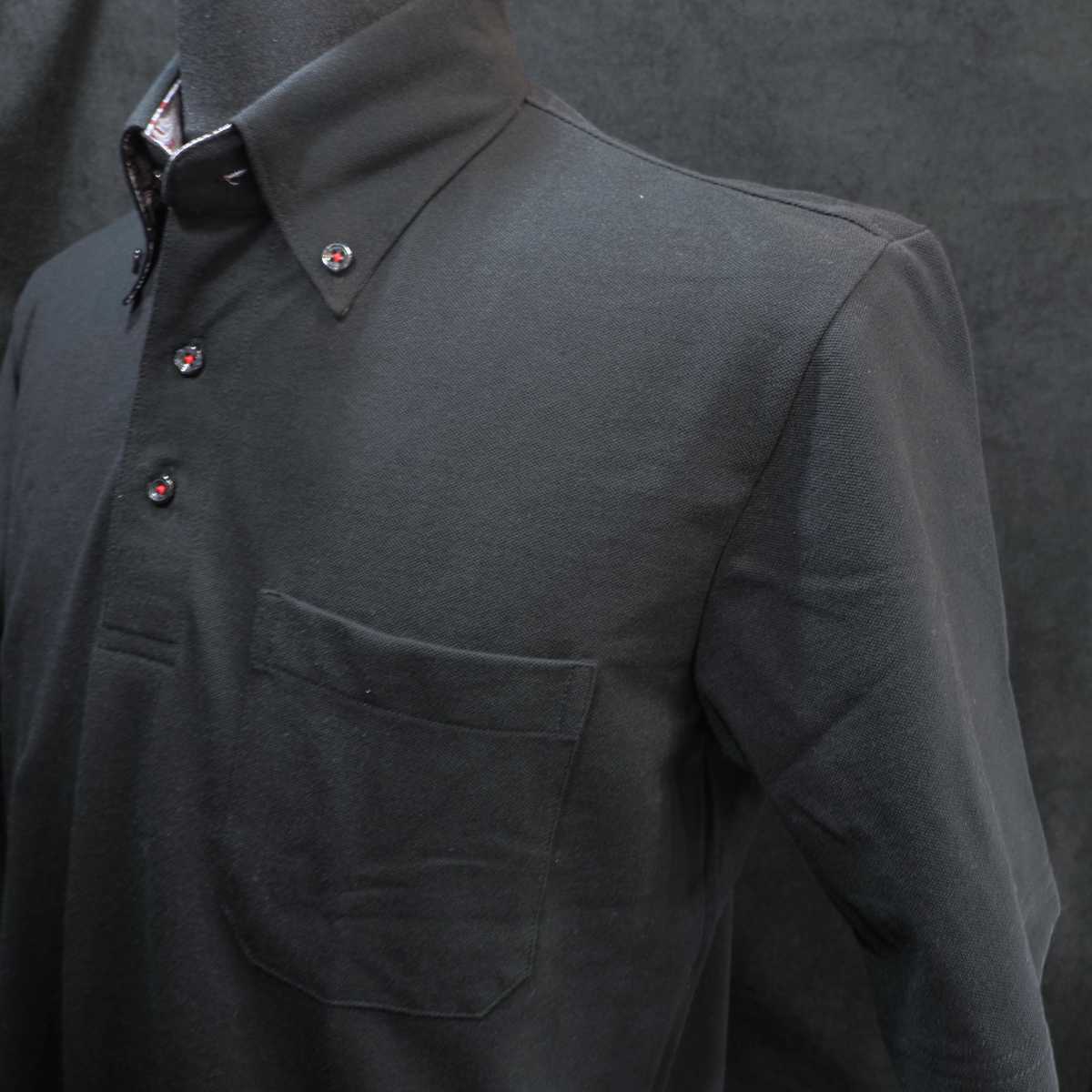 【半袖 M】ニットポロシャツ　N326113   ブラック