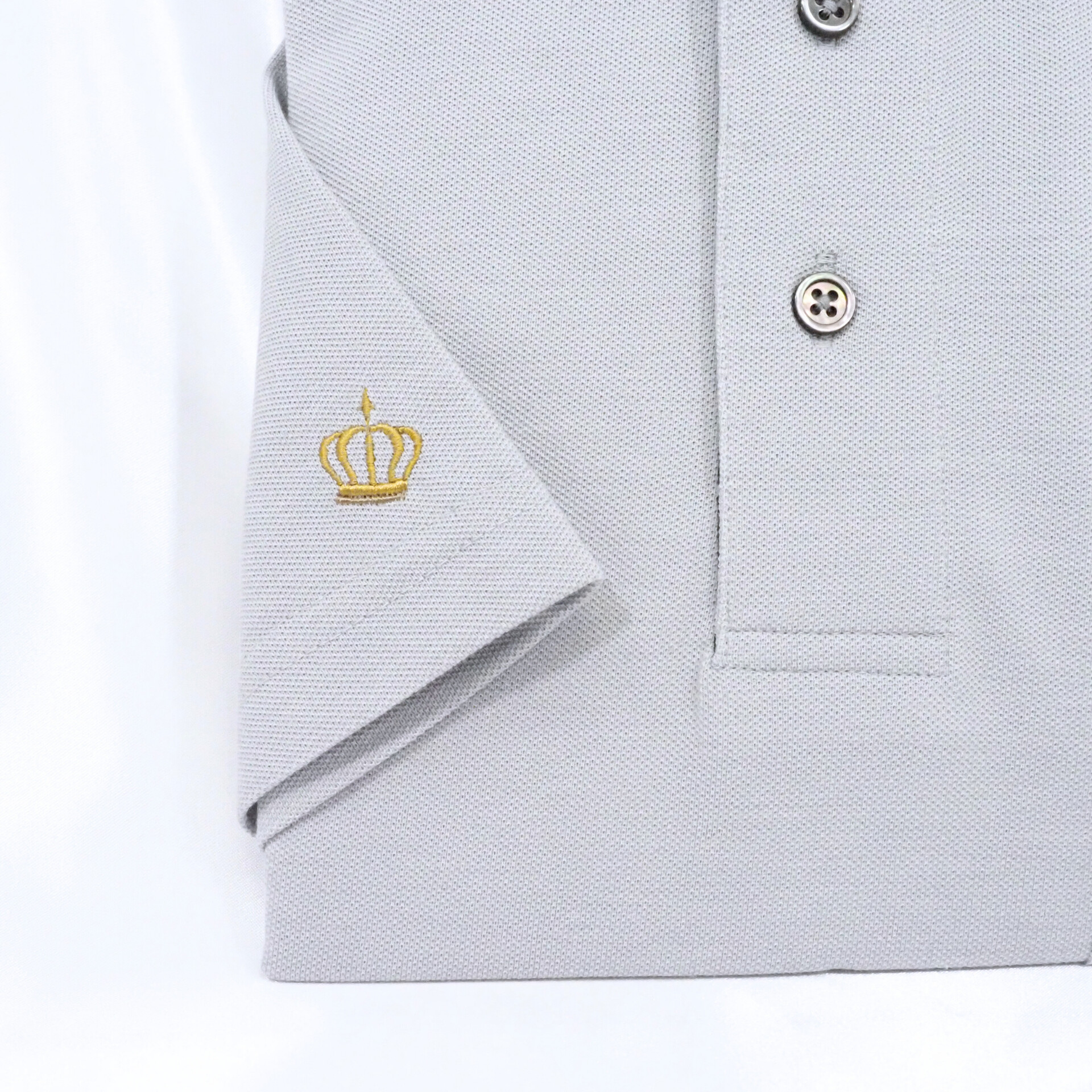 【半袖 M】ニットポロシャツ　324982-3  グレー