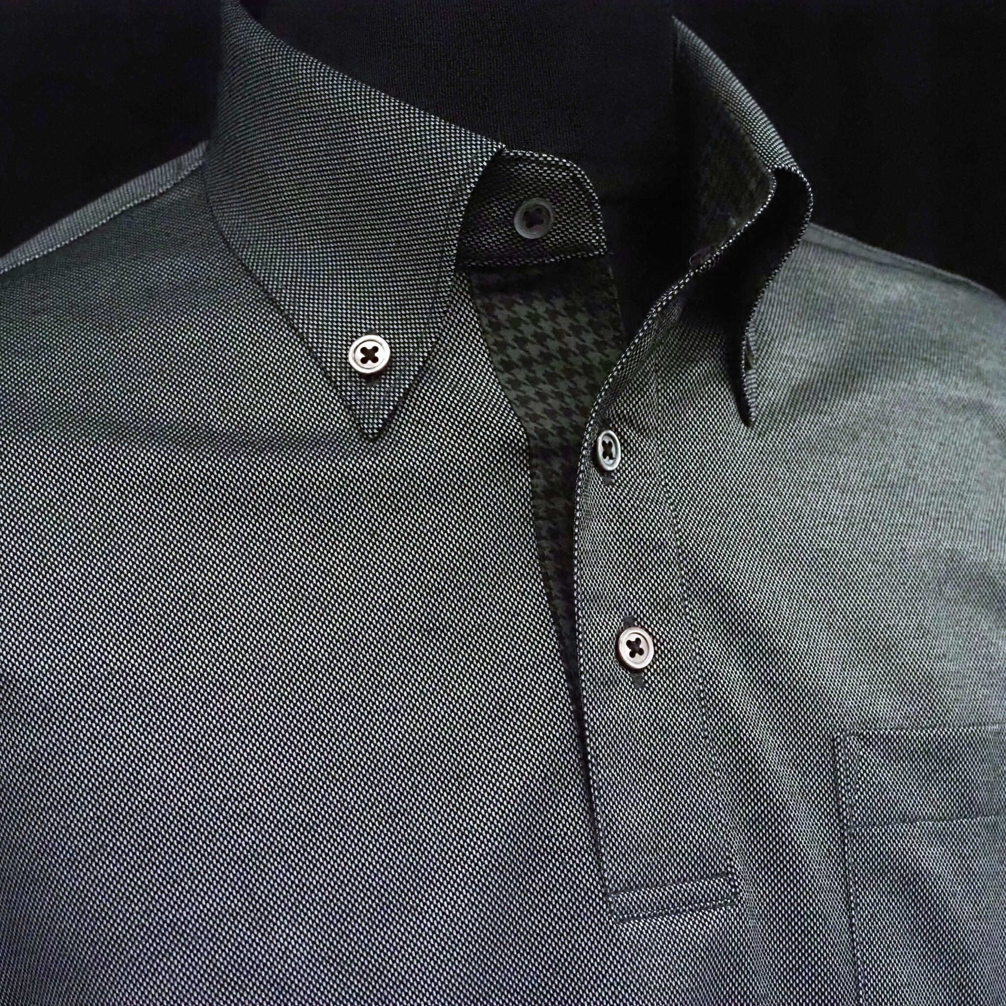 【半袖 S】ニットポロシャツ　324988-2　ブラックモク