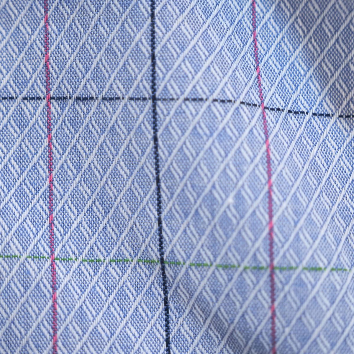 左カフス音符刺繍 長袖シャツ｜サックスブルー・3L