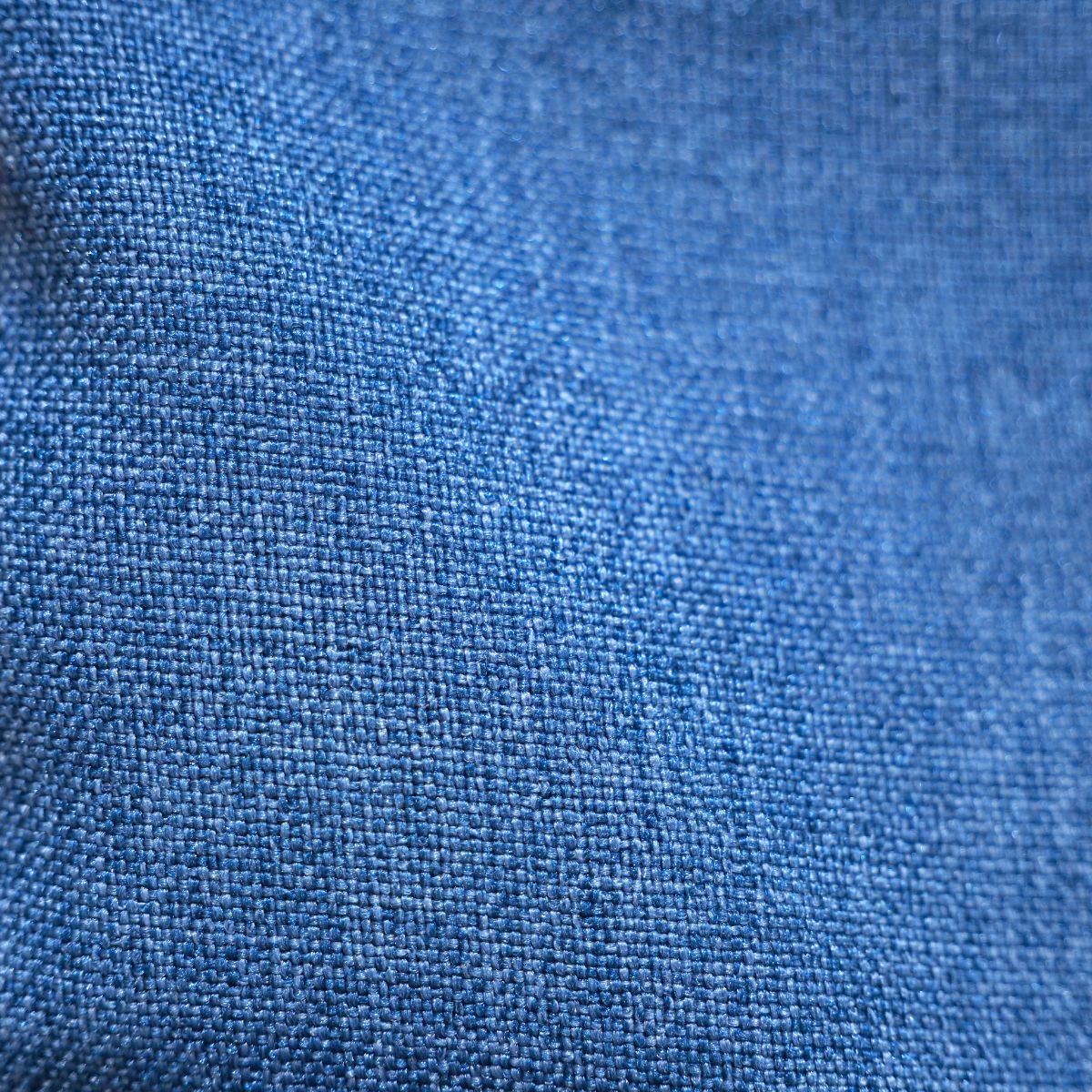 ノーアイロン メランジポリロードバイク刺繍 カジュアル長袖シャツ｜インディゴブルー・L
