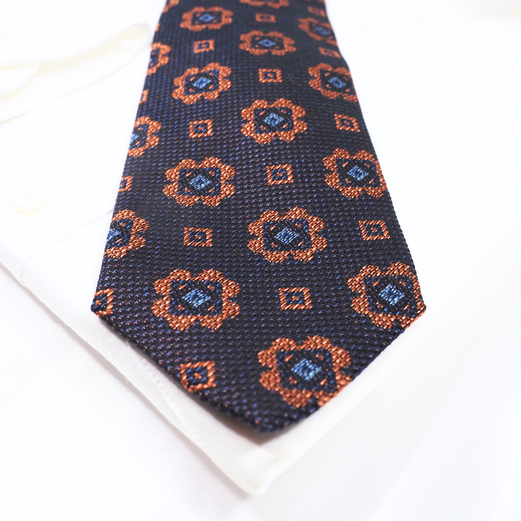 ブルーネームタイ コットン・ウール混