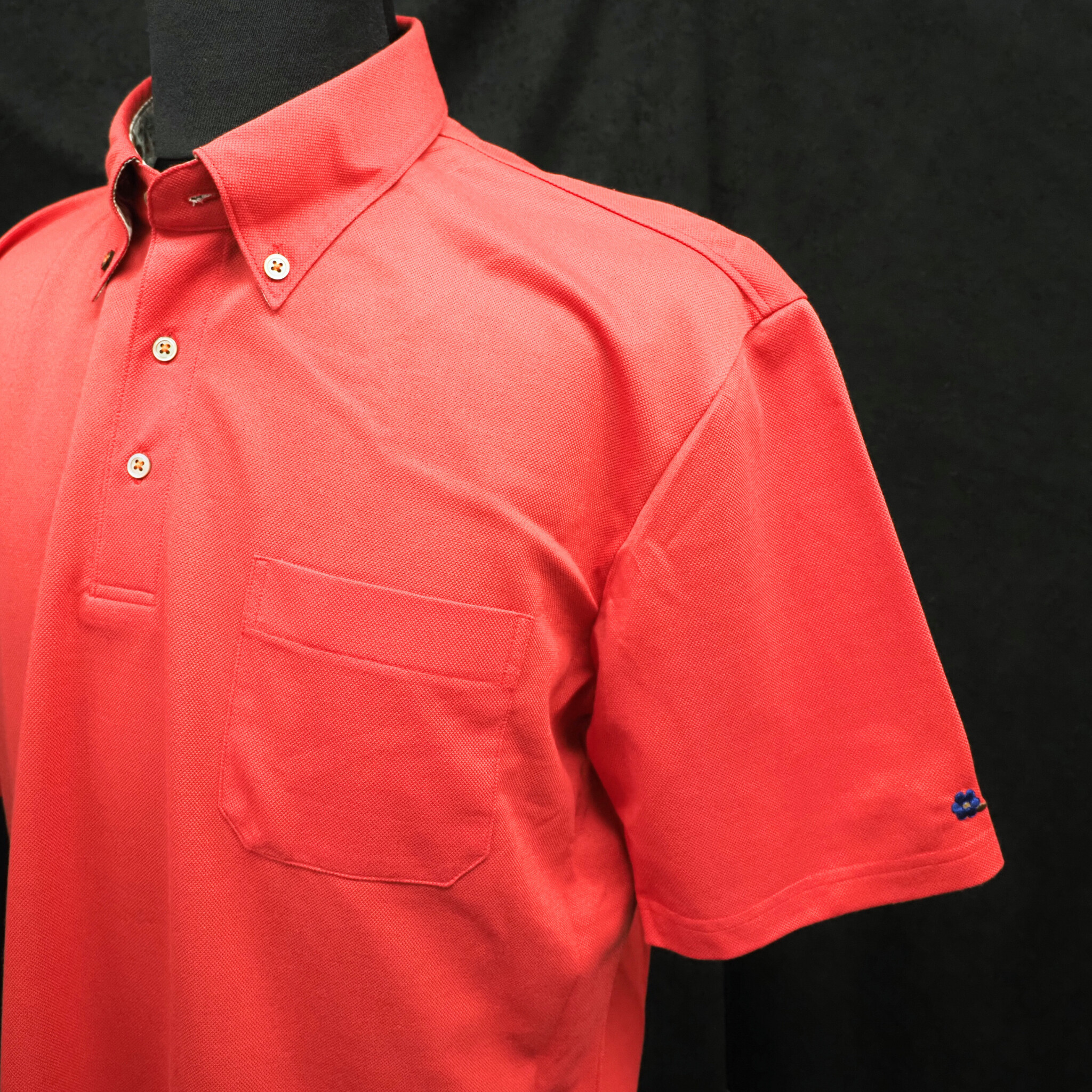 【半袖 LL】ニットポロシャツ 323961-2 レッド