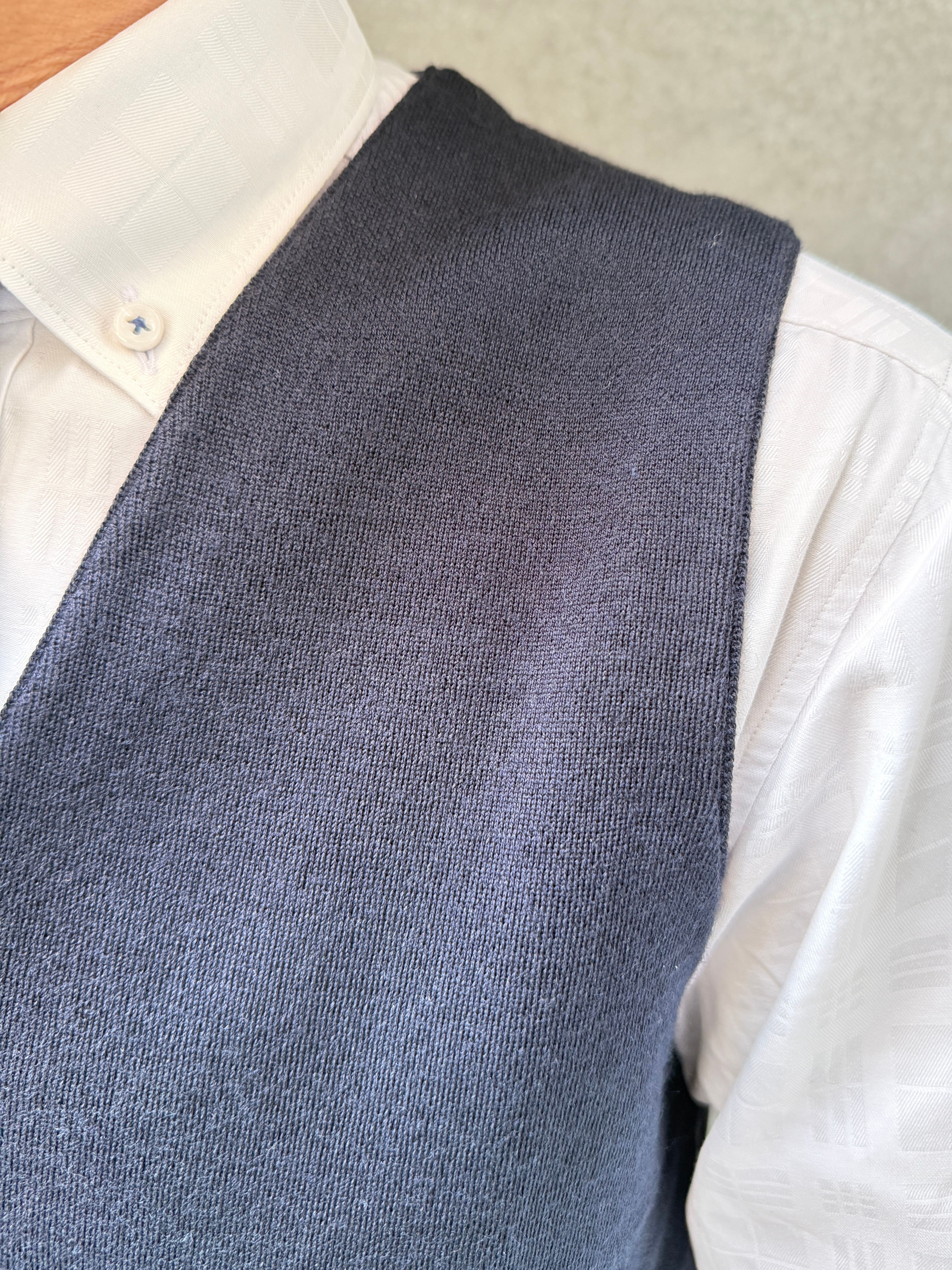 【オリジナルニットベスト L】ネイビー KN5103-25DB-3