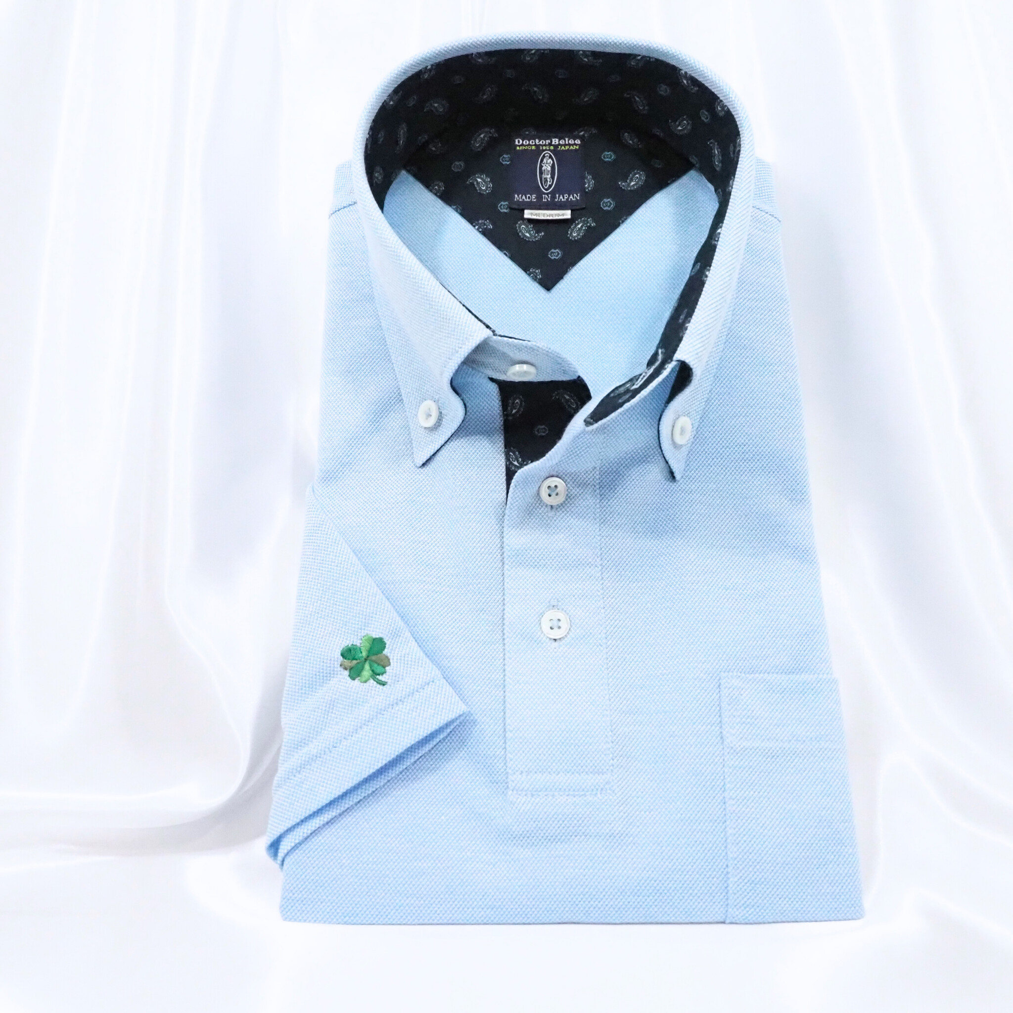 【半袖 M】ニットポロシャツ　324987-1　モクスカイ