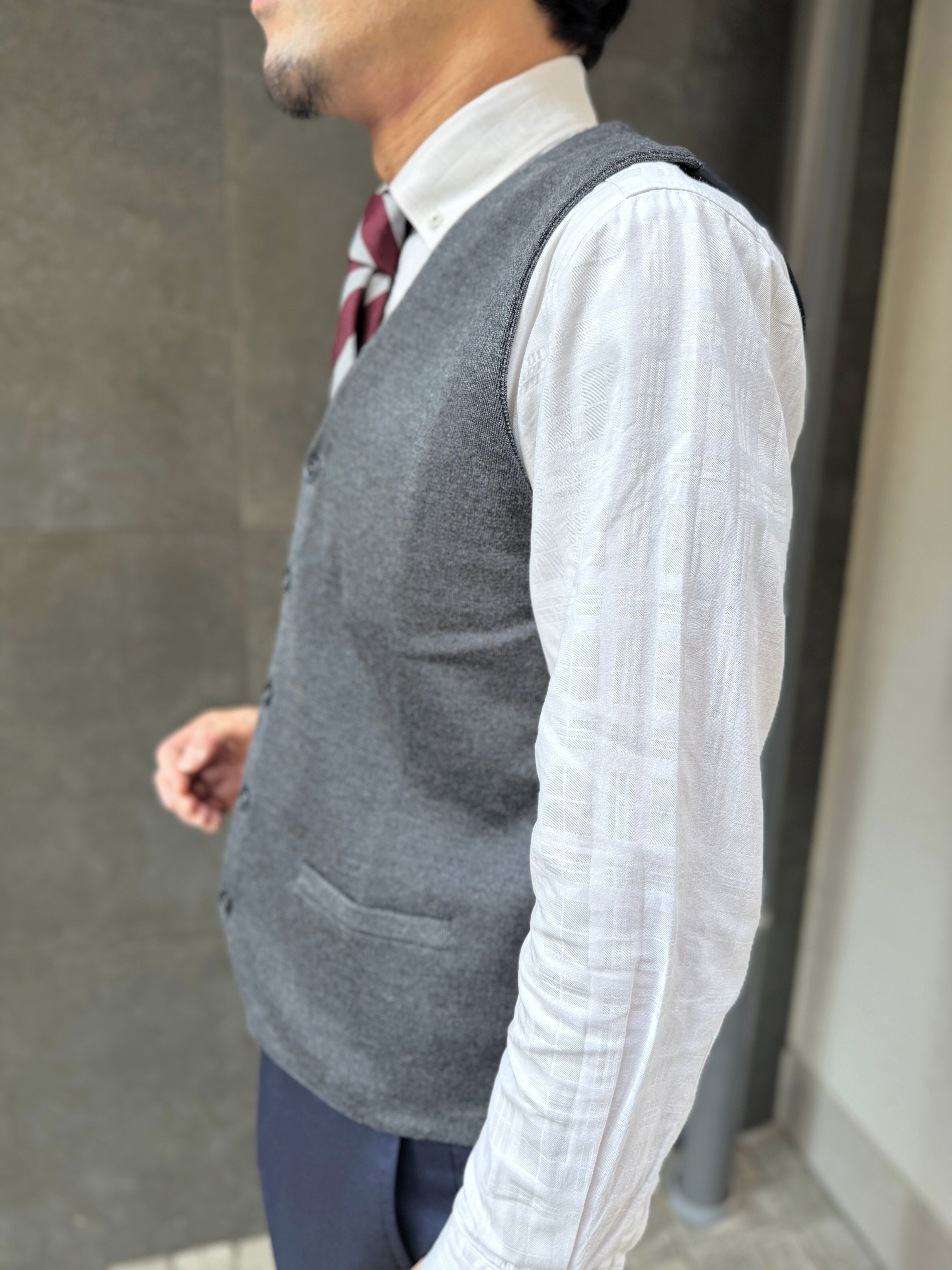 【オリジナルニットベスト M】チャコール KN5103-25DB-4