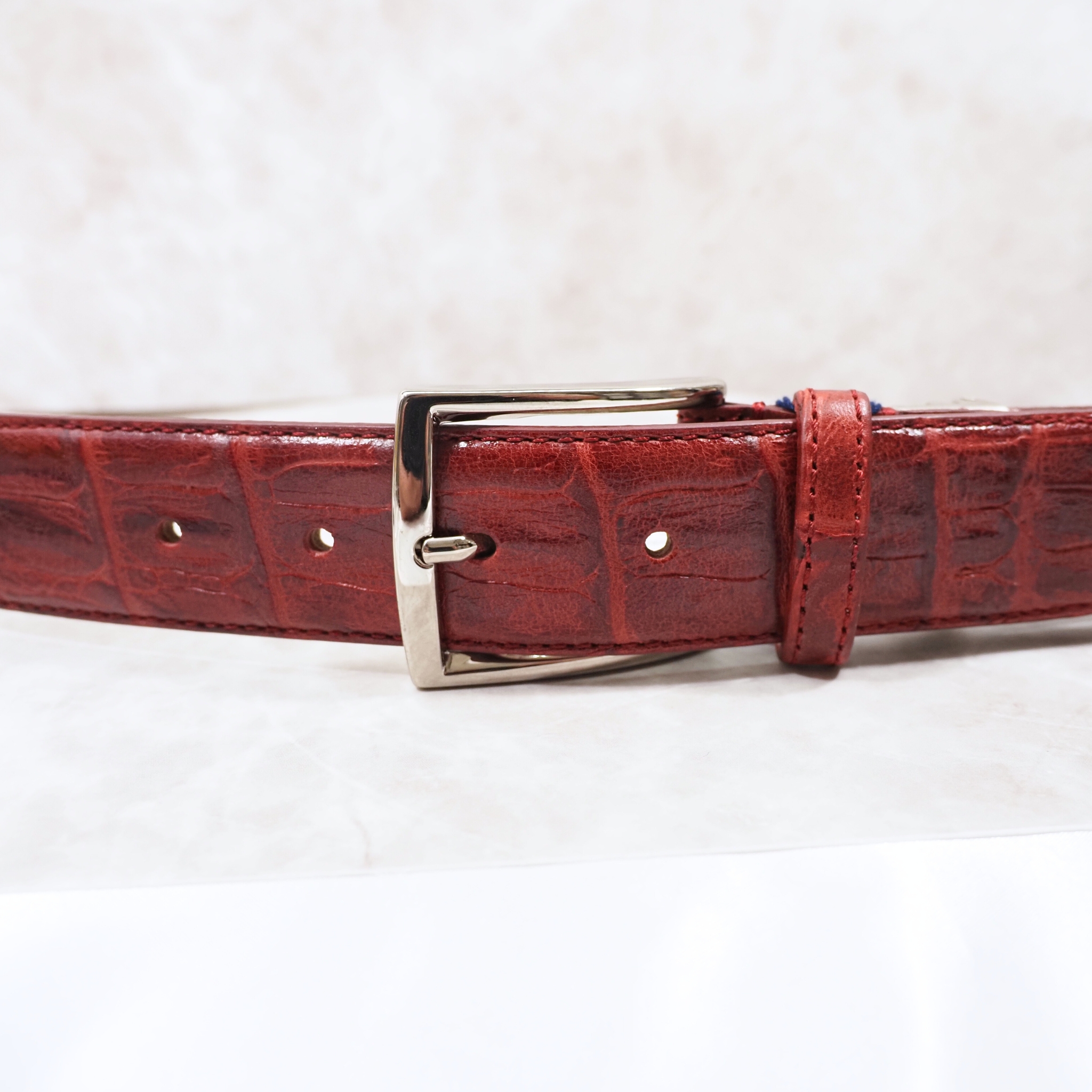 イタリア製 本牛革ベルト【レッド】