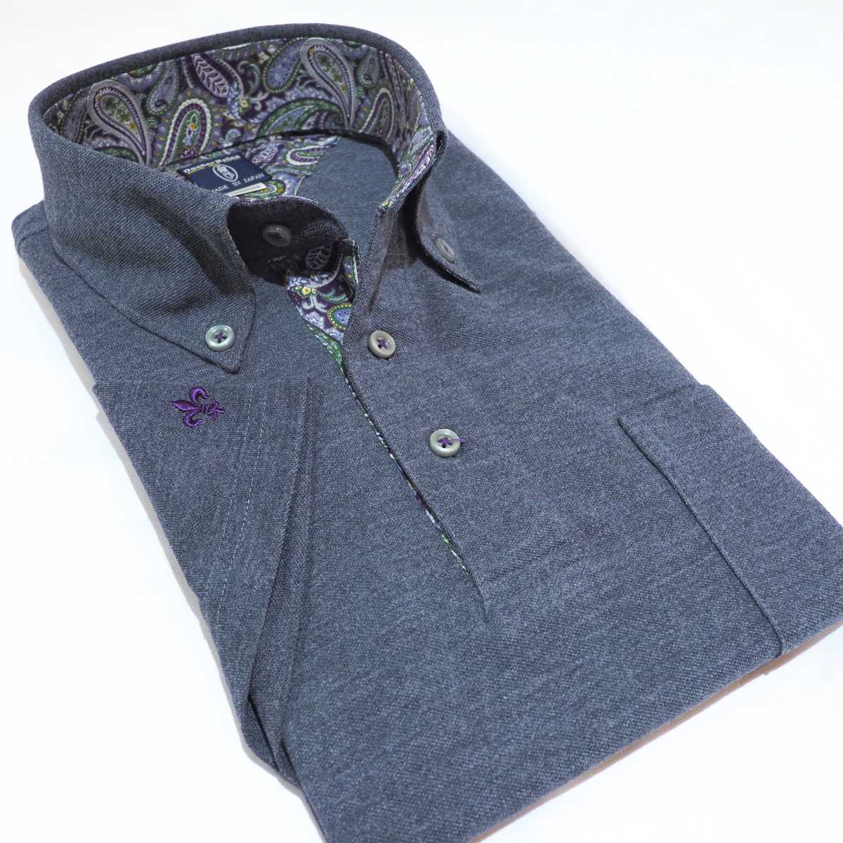 【半袖 S】ニットポロシャツ　N326112-2   インディゴ