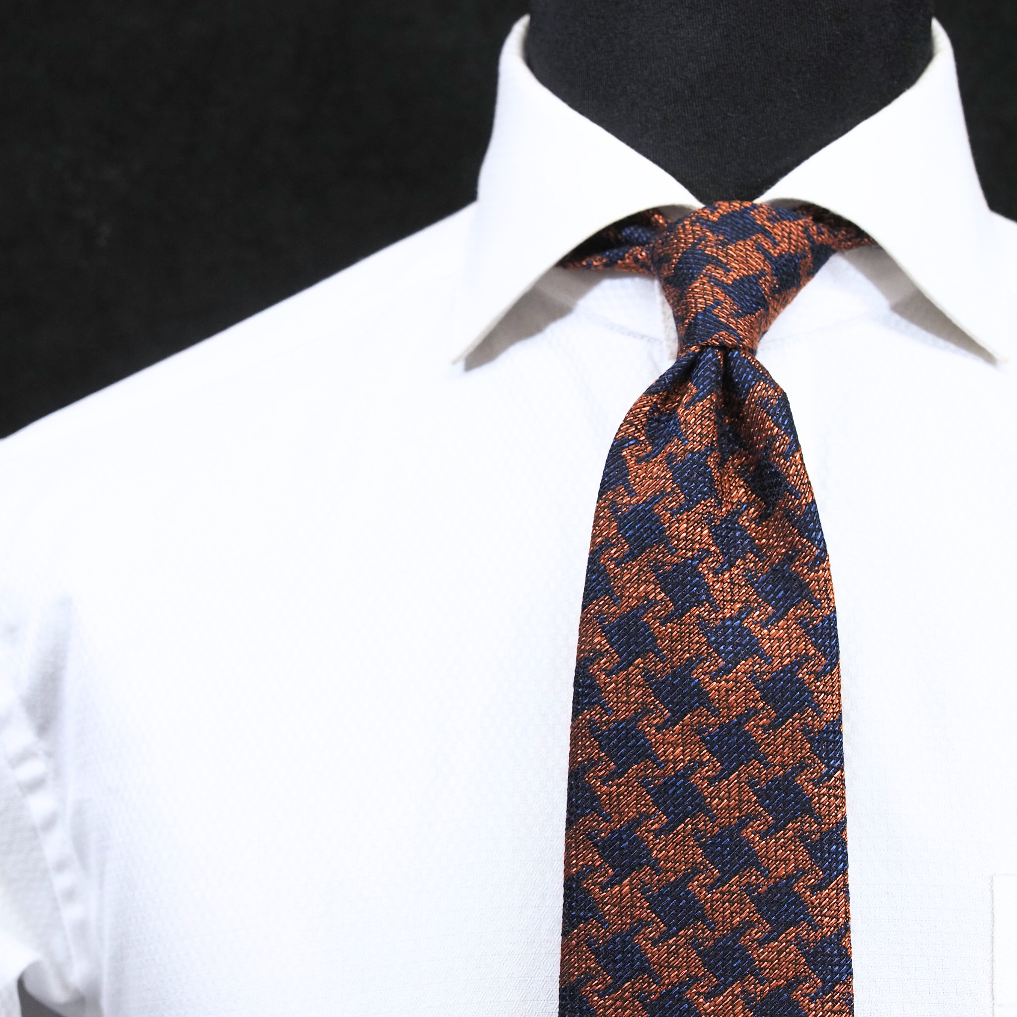 ブルーネームタイ コットン・ウール混