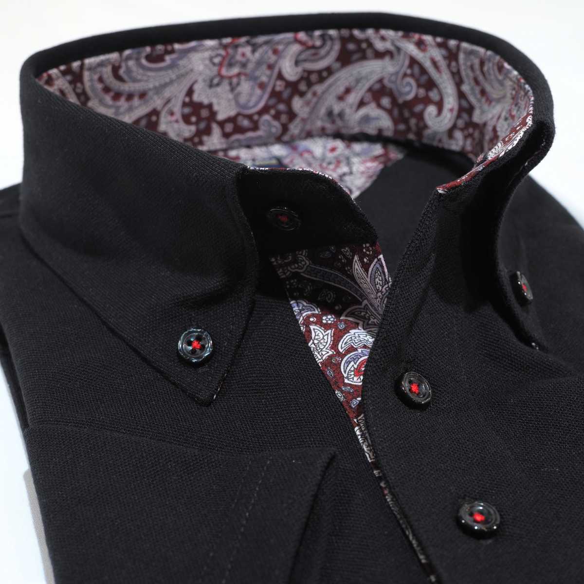 【半袖 L】ニットポロシャツ　N326113   ブラック