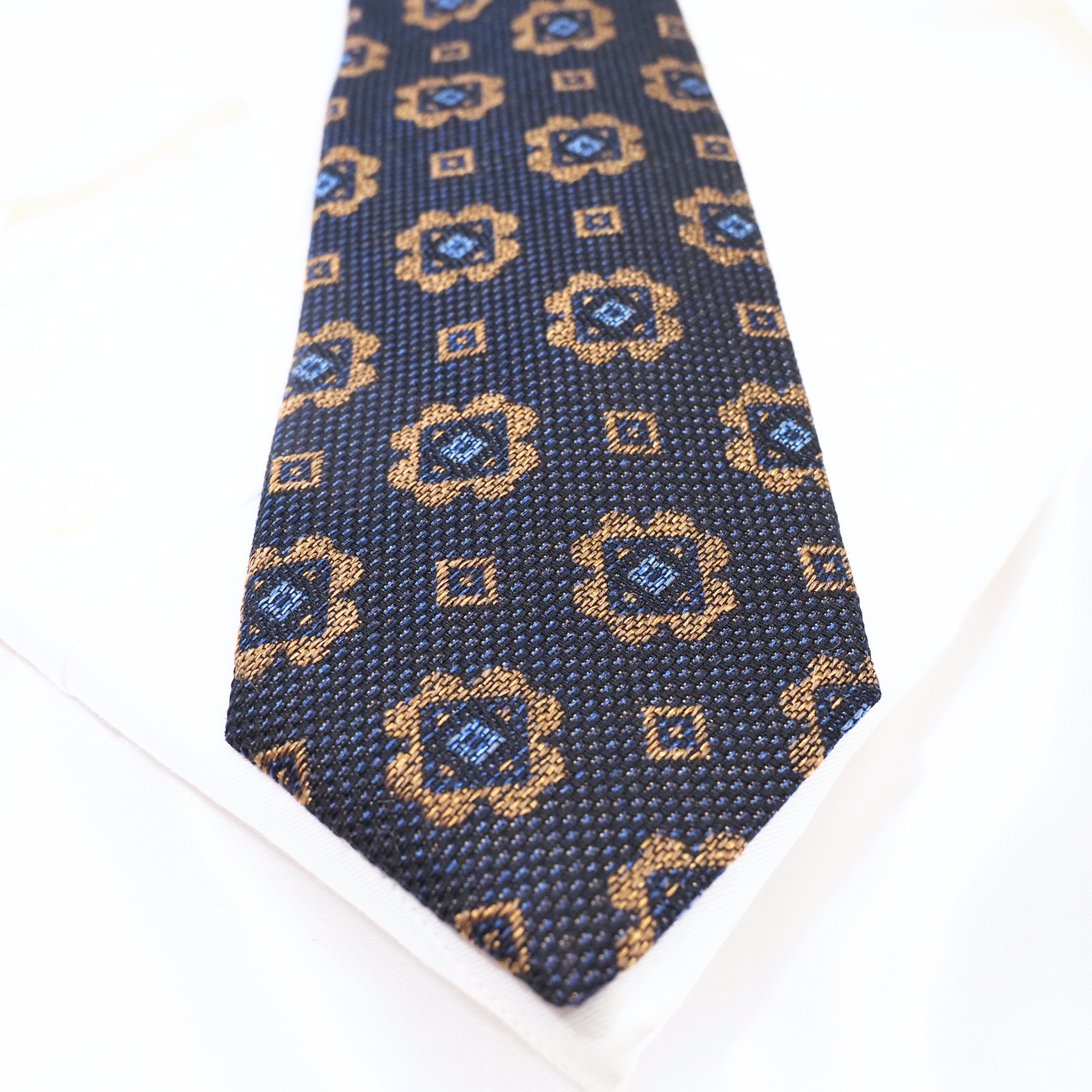 ブルーネームタイ コットン・ウール混